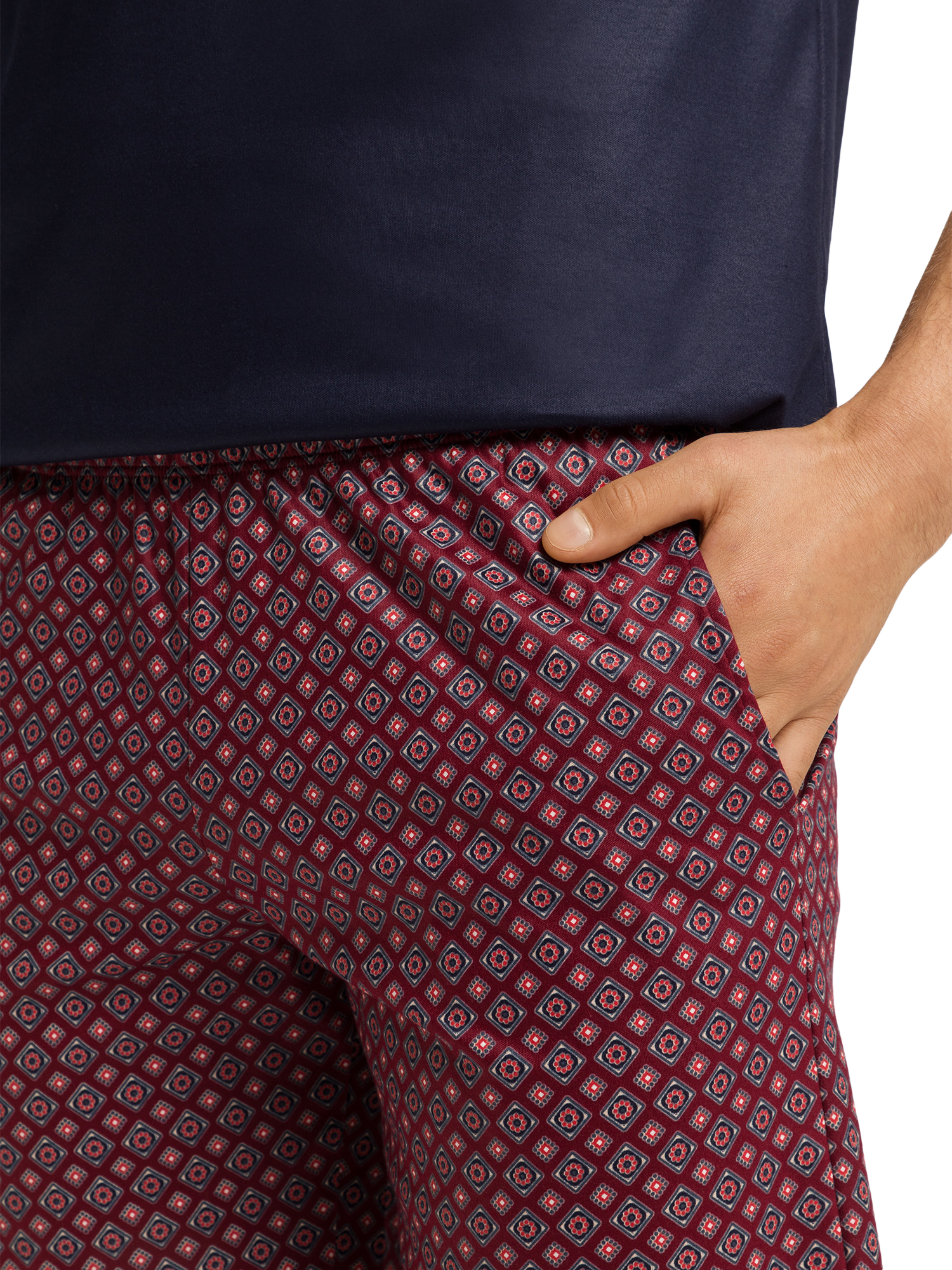 Product image 6 of 6, which shows Hanro Cotton Soft Jersey Short Pyjama Set, Red Gems Print, S