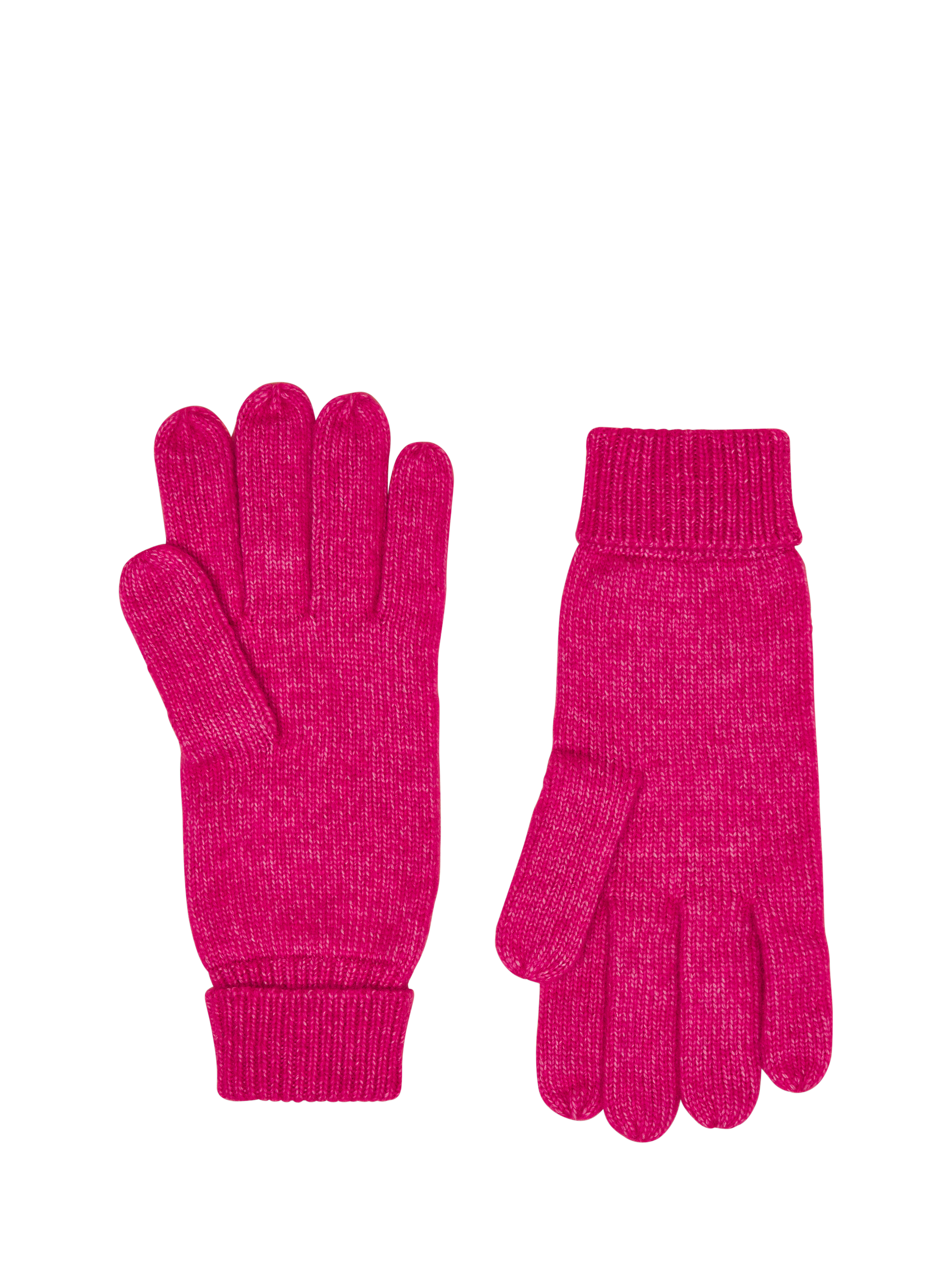 Product image 3 of 3, which shows Joules Knitted Polyester Blend Gloves, Hot Pink, S-M