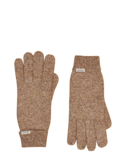 Joules Knitted Polyester Blend Gloves, Oat