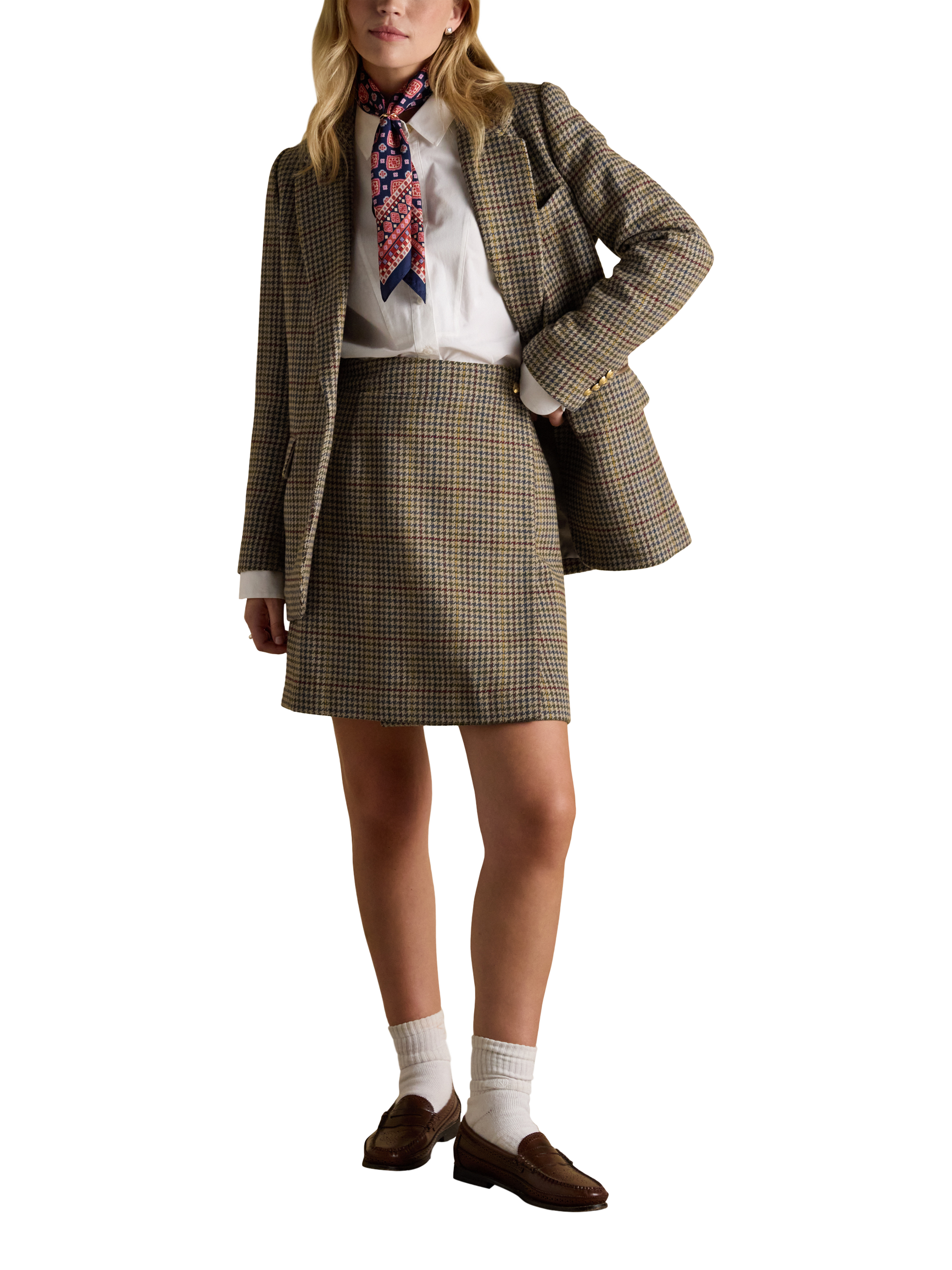 Product image 3 of 10, which shows Joules Elton Tweed Blazer, Brown, 6