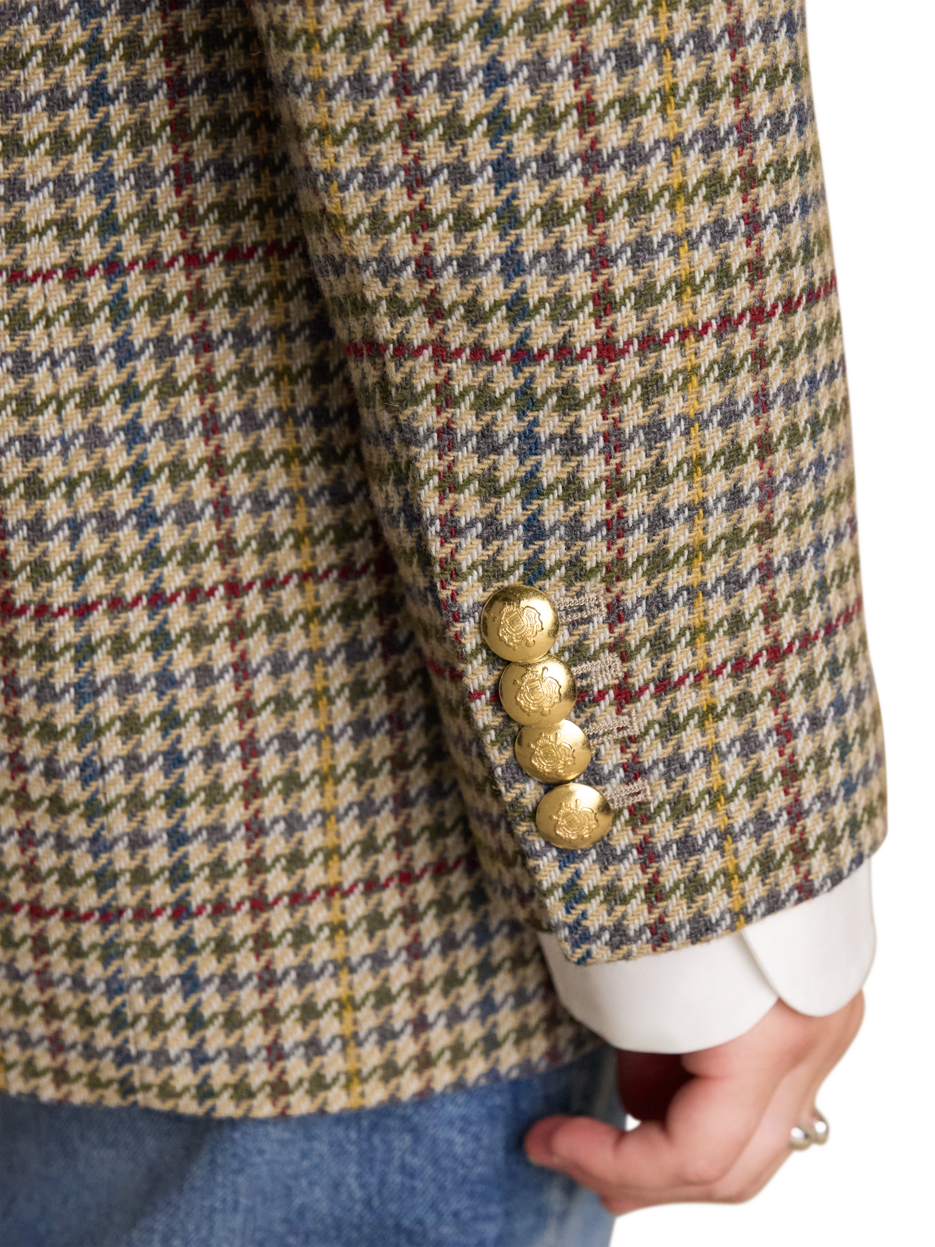 Product image 6 of 10, which shows Joules Elton Tweed Blazer, Brown, 6