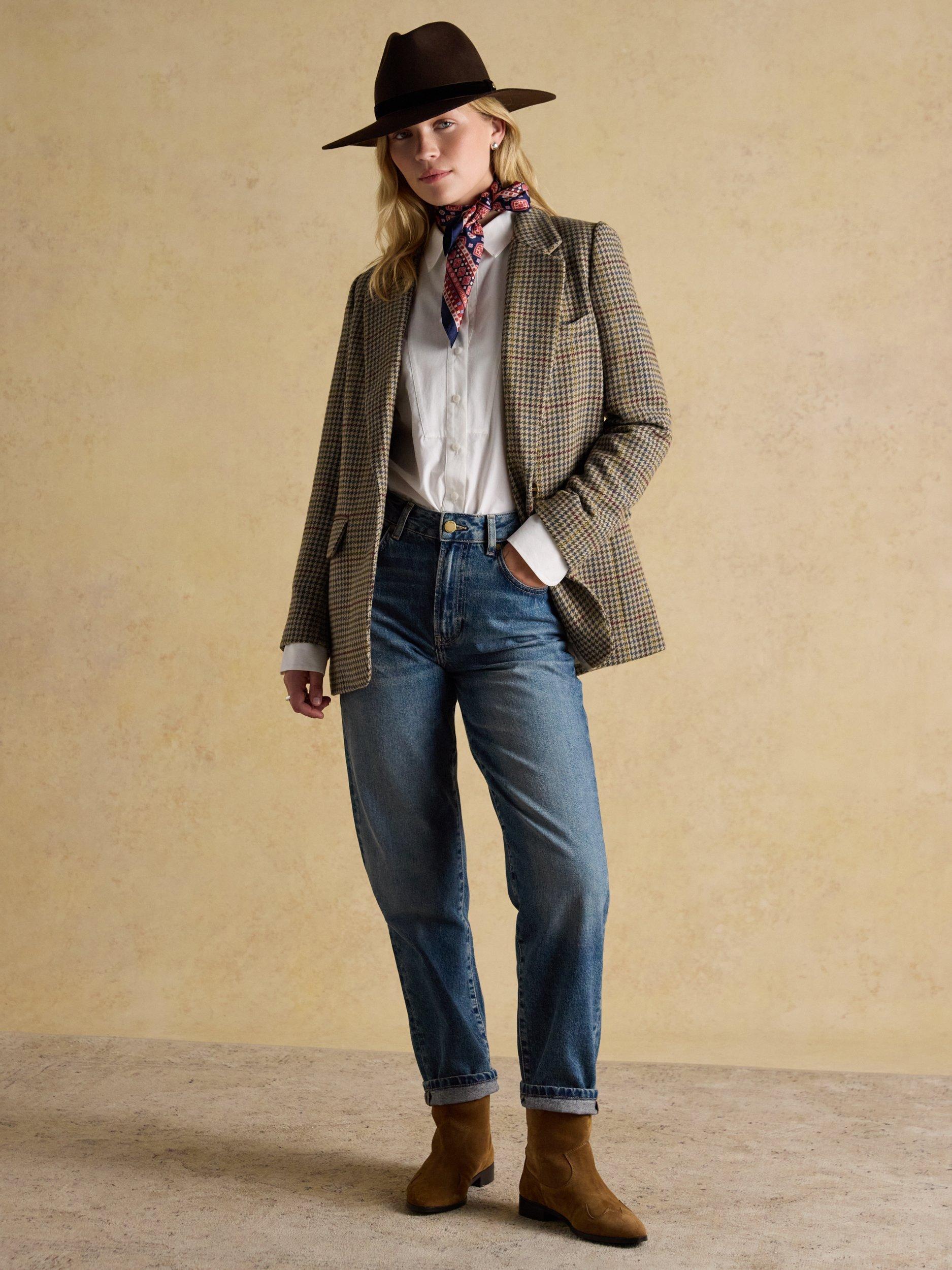 Product image 8 of 10, which shows Joules Elton Tweed Blazer, Brown, 6