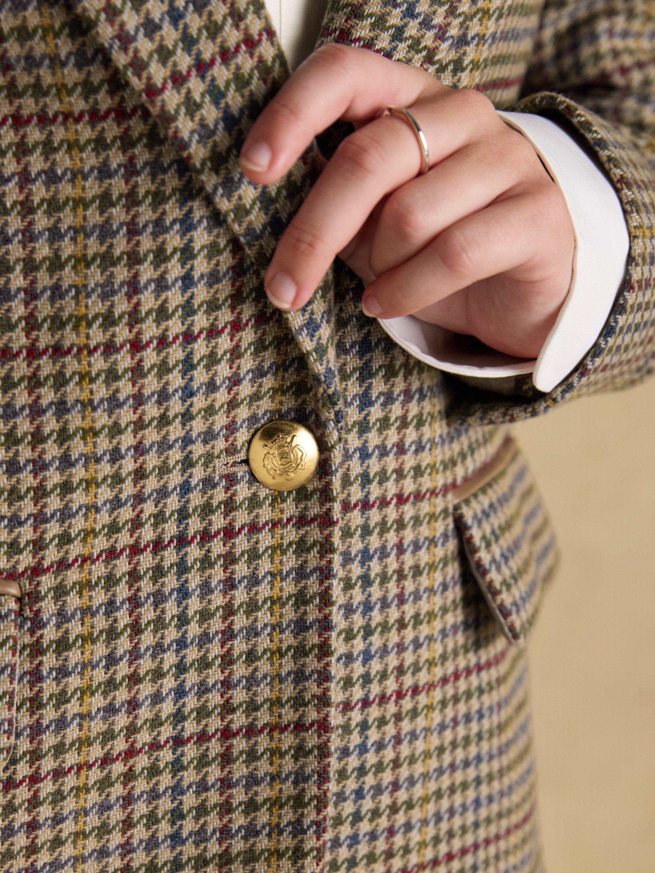 Product image 9 of 10, which shows Joules Elton Tweed Blazer, Brown, 6