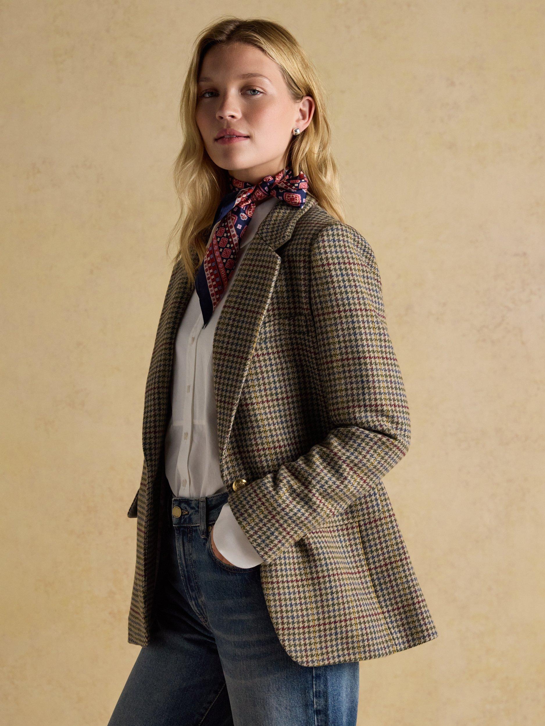 Product image 10 of 10, which shows Joules Elton Tweed Blazer, Brown, 6