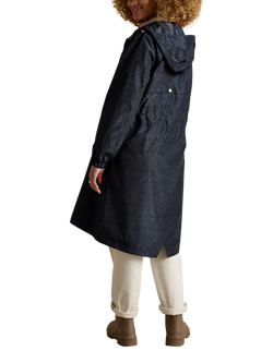 Joules Holkham Floral Waterproof Raincoat, Navy - view 2, Navy