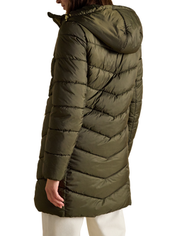 Joules Moorsdale Long Line Quilted Jacket, Khaki - view 2, Khaki