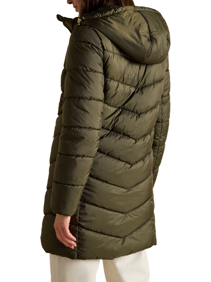 Joules Moorsdale Long Line Quilted Jacket, Khaki - view 2, Khaki