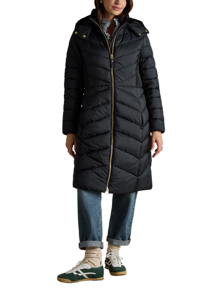 Joules Longline Quilted Coat, Navy, Navy