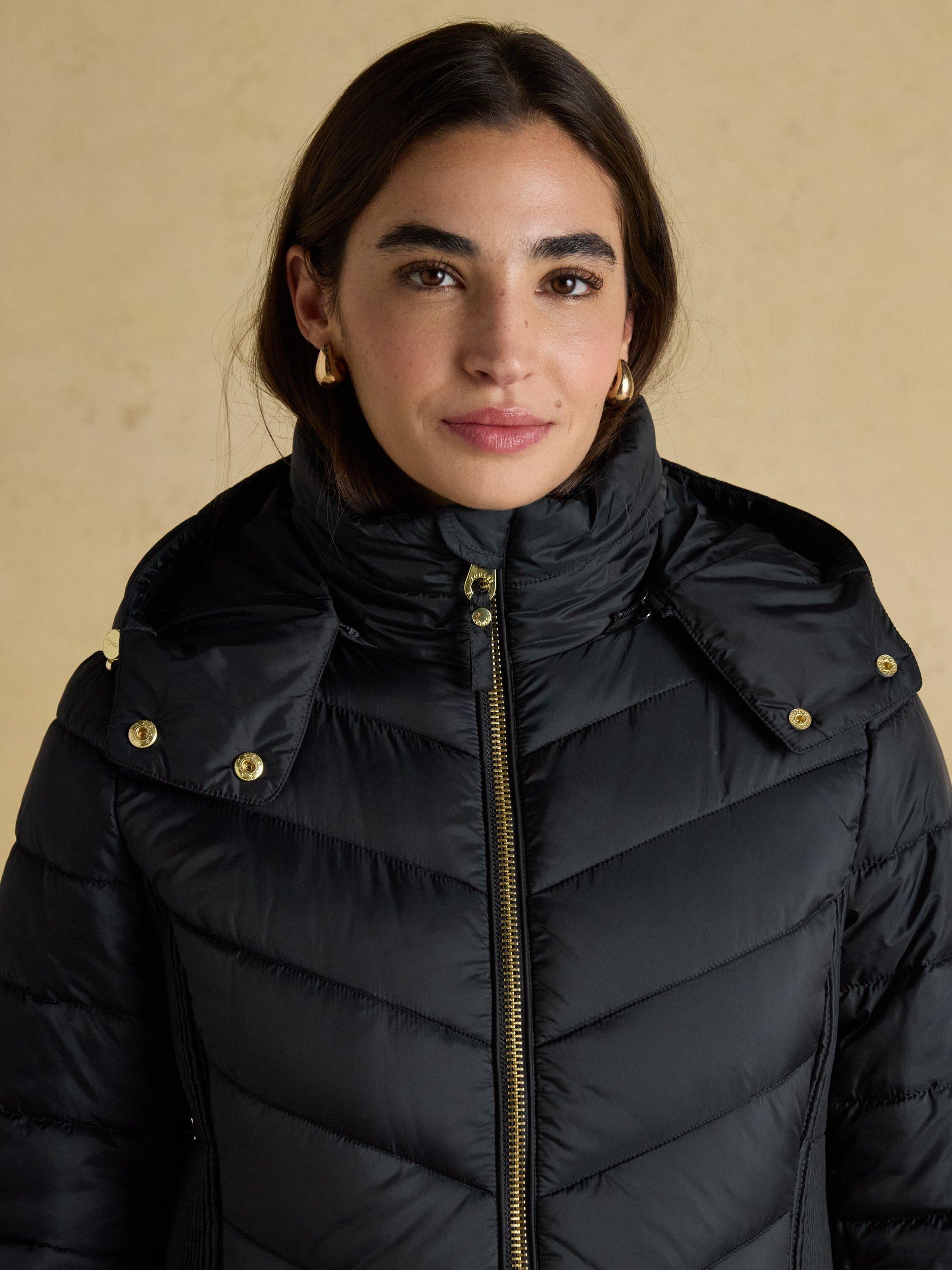 Product image 8 of 10, which shows Joules Longline Quilted Coat, Navy, 20