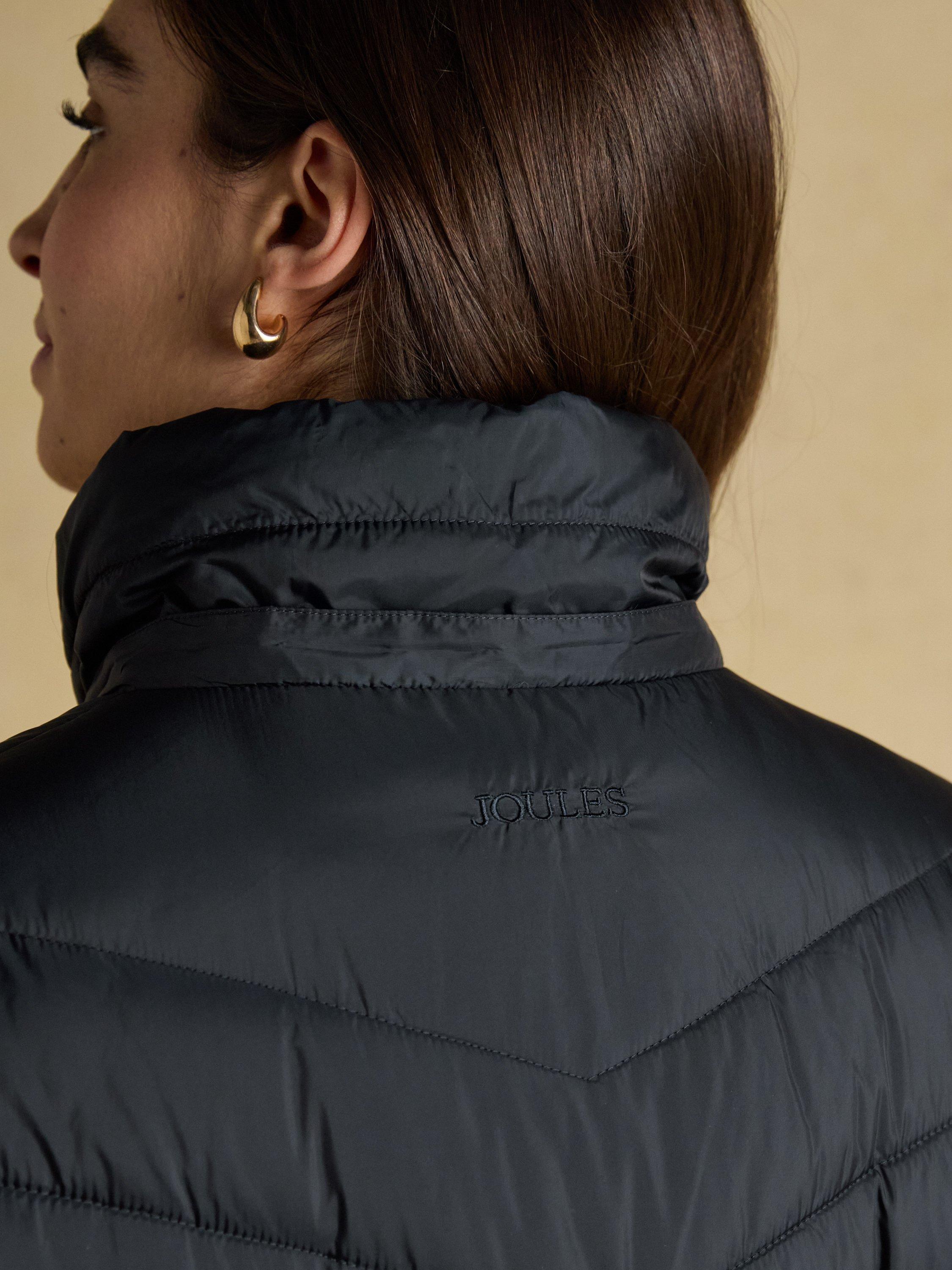 Product image 10 of 10, which shows Joules Longline Quilted Coat, Navy, 20