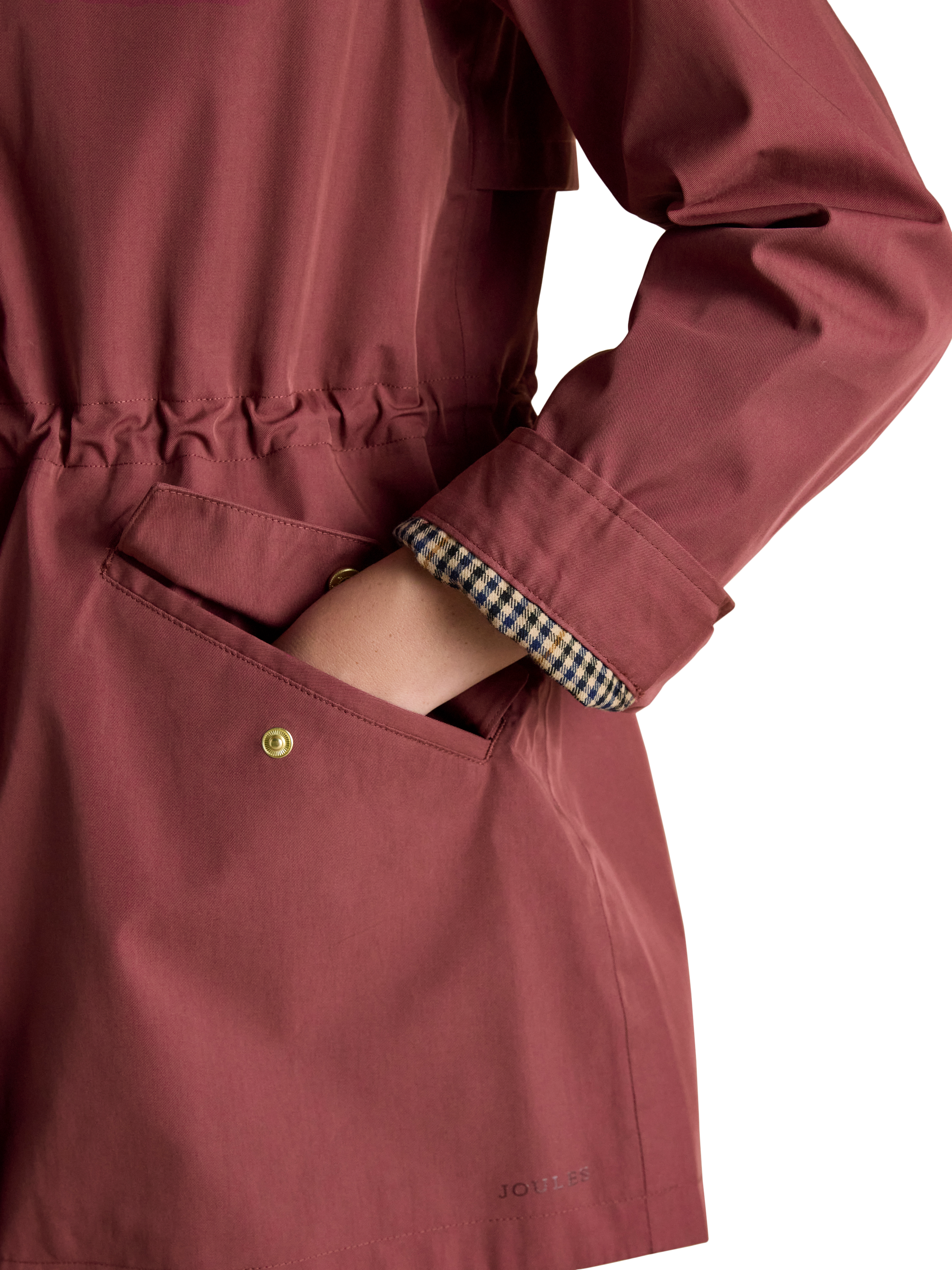 Product image 6 of 10, which shows Joules Portwell Waterproof Raincoat, Red, 6