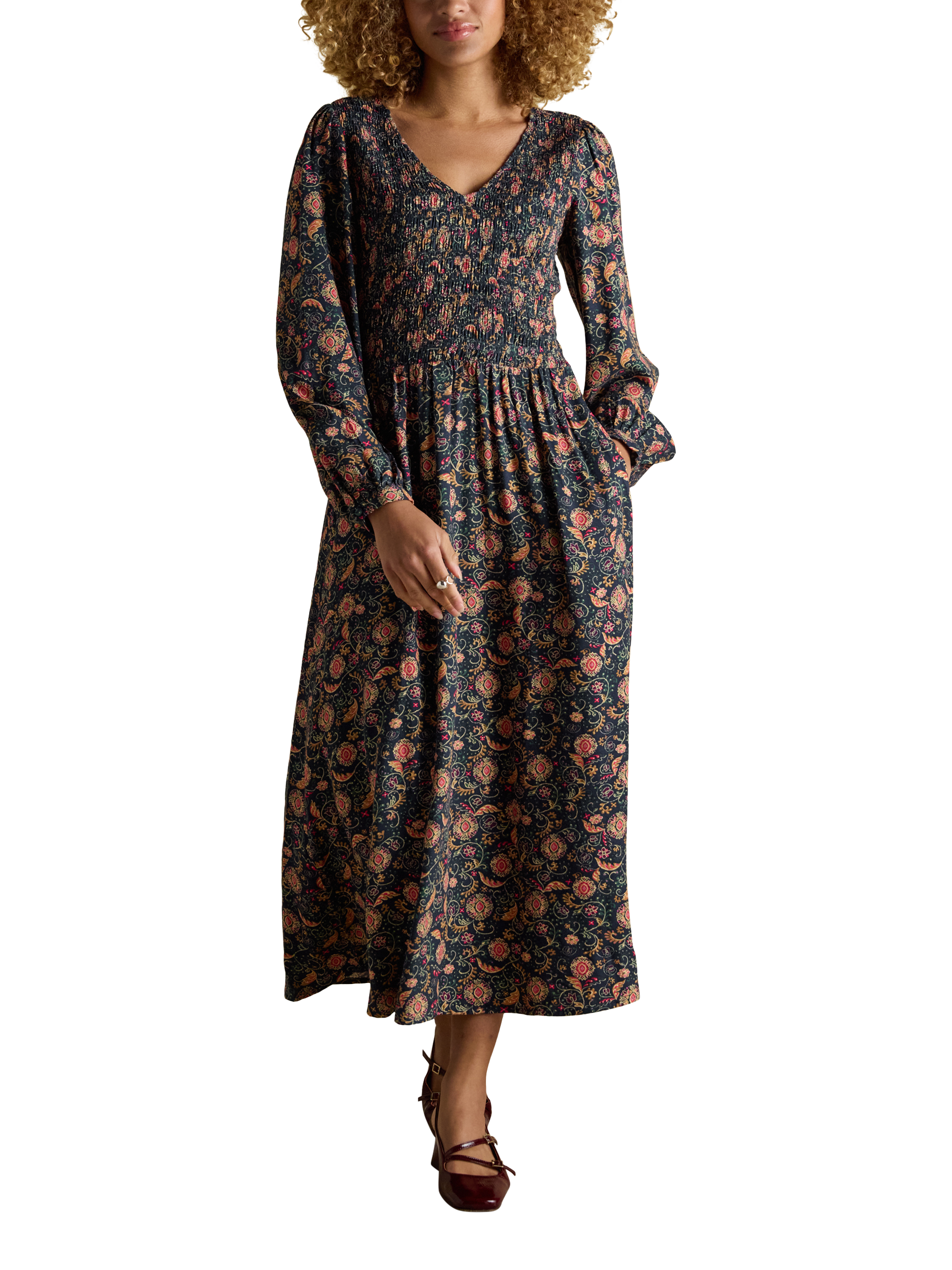 Product image 1 of 7, which shows Joules Floral Dress, Navy/Multi, 6