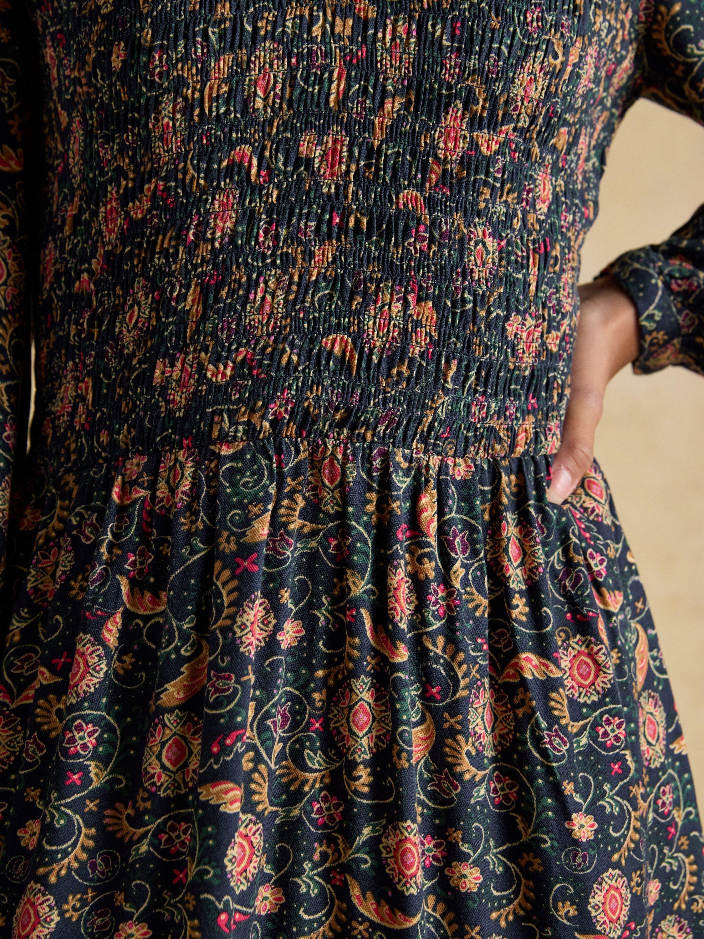 Product image 3 of 7, which shows Joules Floral Dress, Navy/Multi, 6
