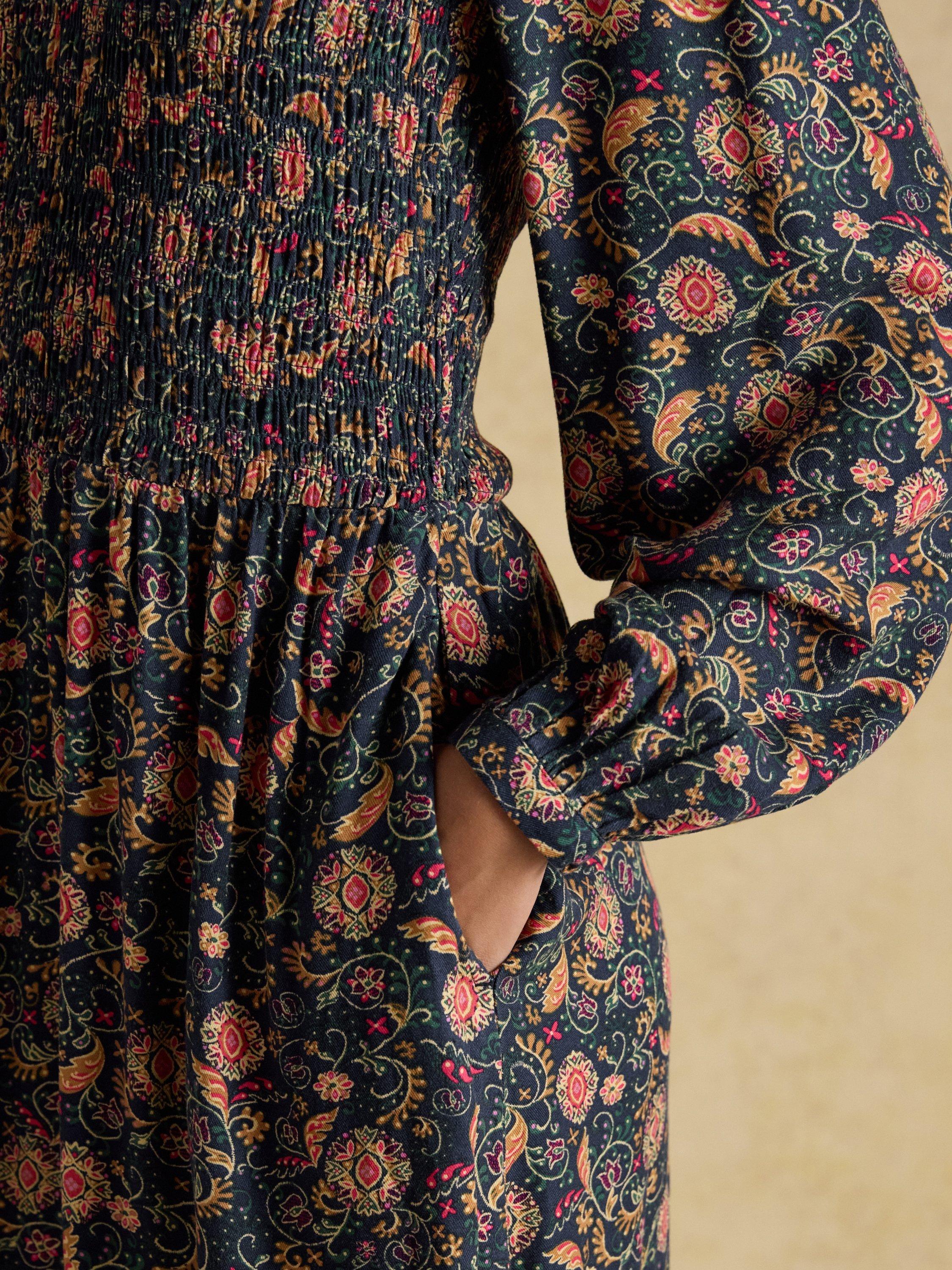 Product image 4 of 7, which shows Joules Floral Dress, Navy/Multi, 6