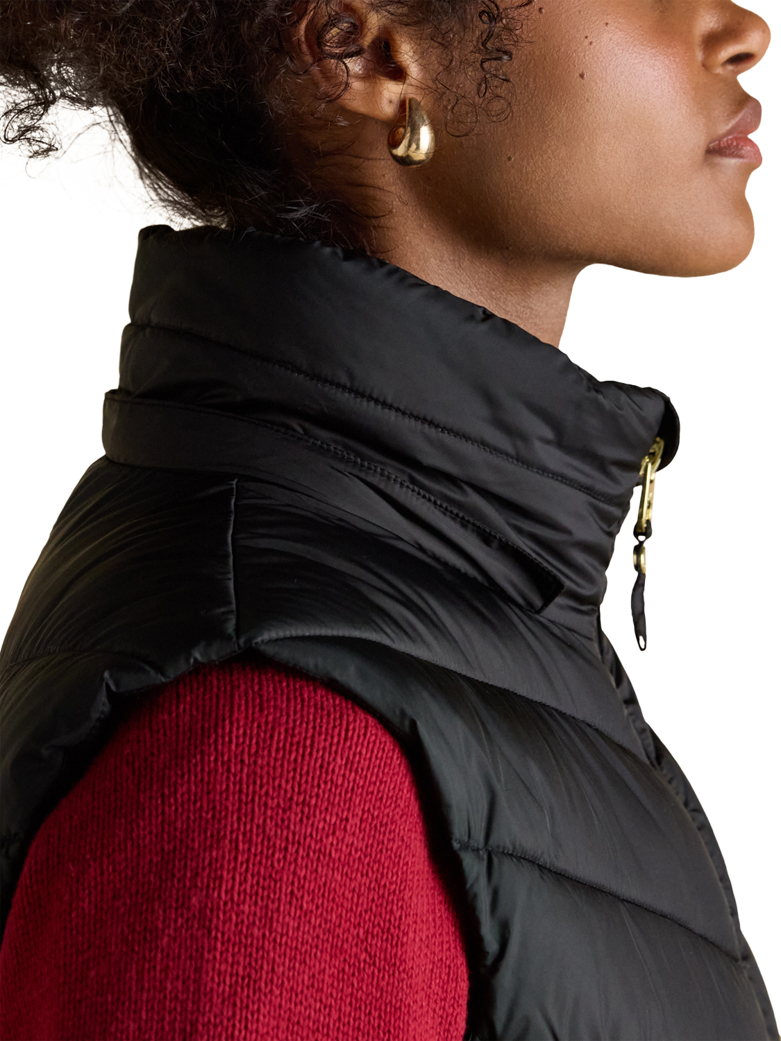 Product image 6 of 10, which shows Joules Longline Showerproof Padded Gilet, Black, 6