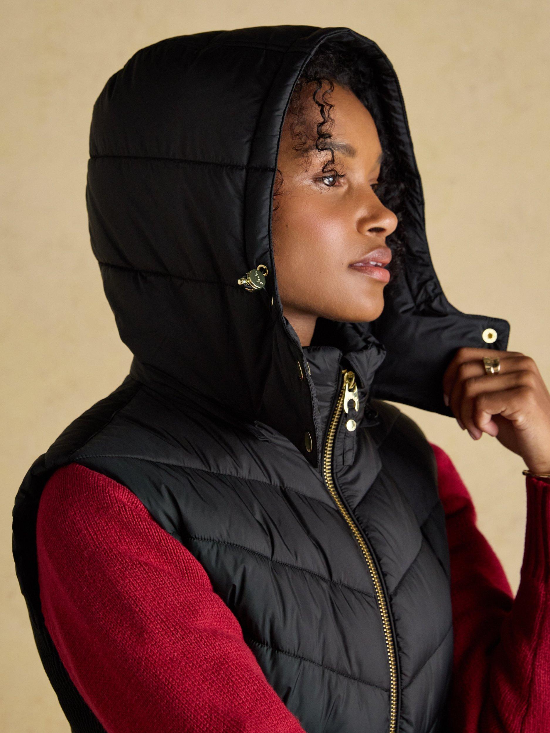 Product image 7 of 10, which shows Joules Longline Showerproof Padded Gilet, Black, 6