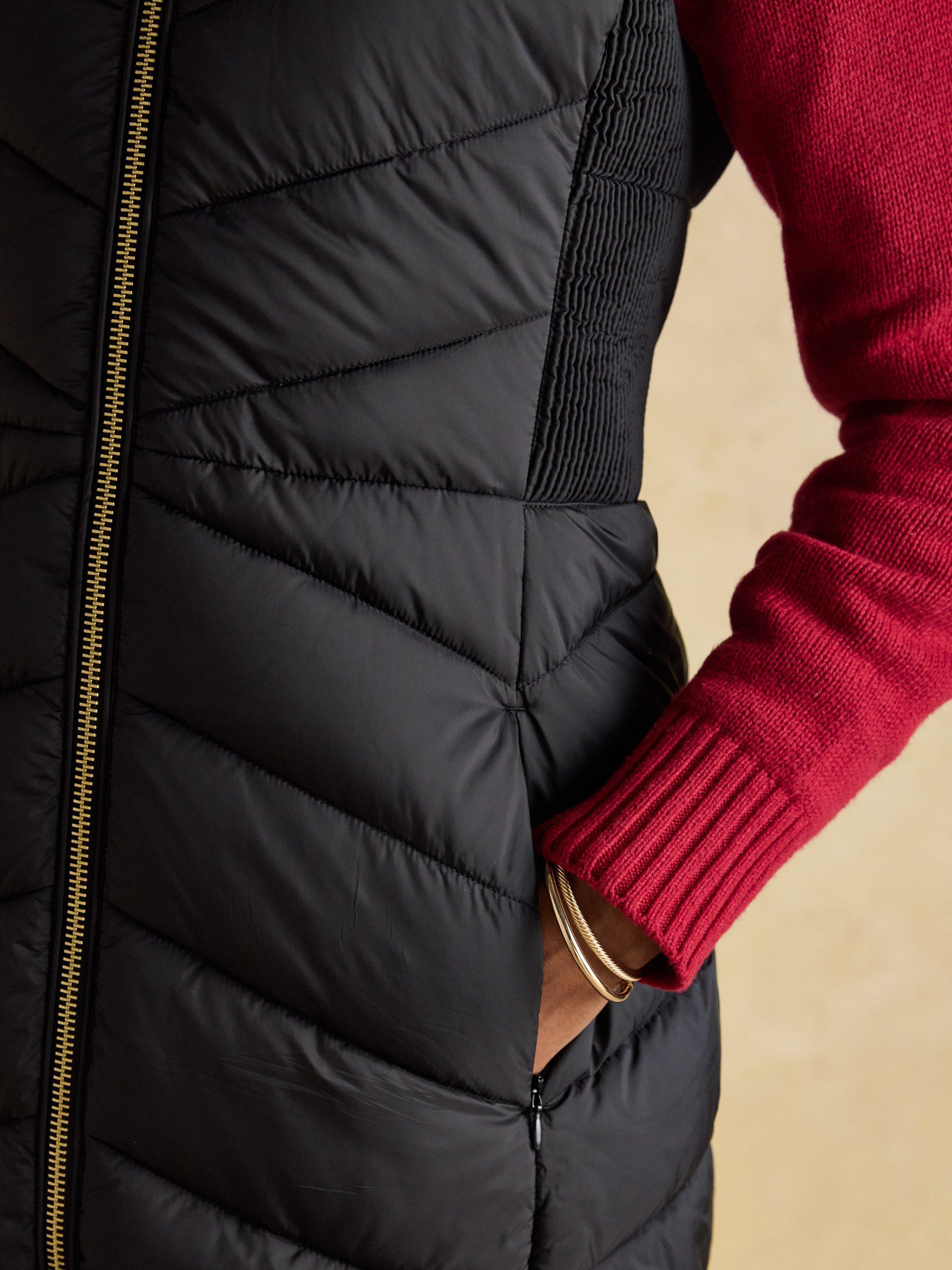 Product image 8 of 10, which shows Joules Longline Showerproof Padded Gilet, Black, 6