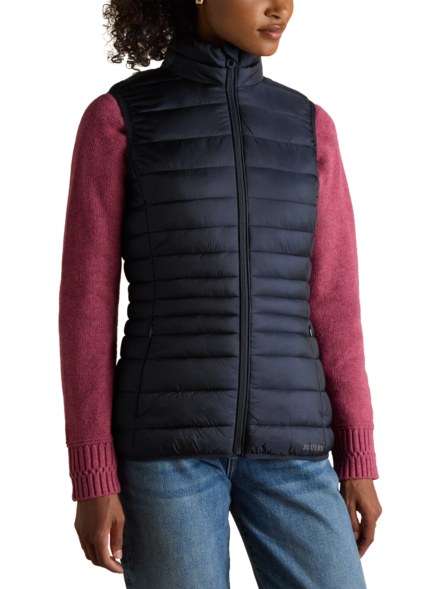 Product image 1 of 8, which shows Joules Showerproof Gilet, Navy, 6