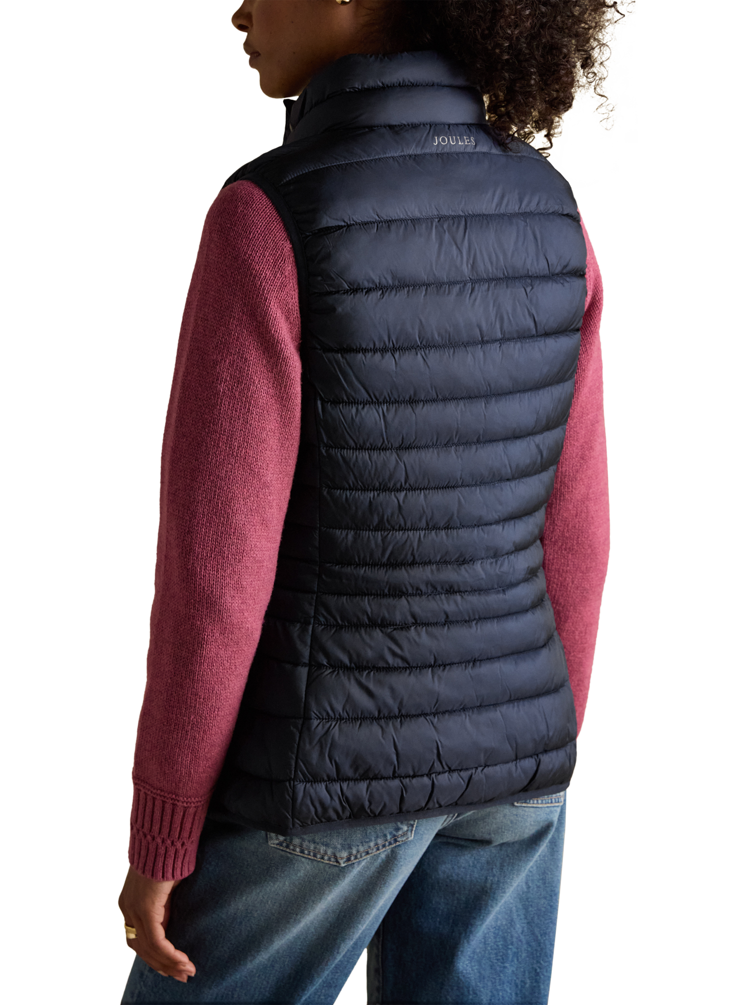 Product image 2 of 8, which shows Joules Showerproof Gilet, Navy, 6