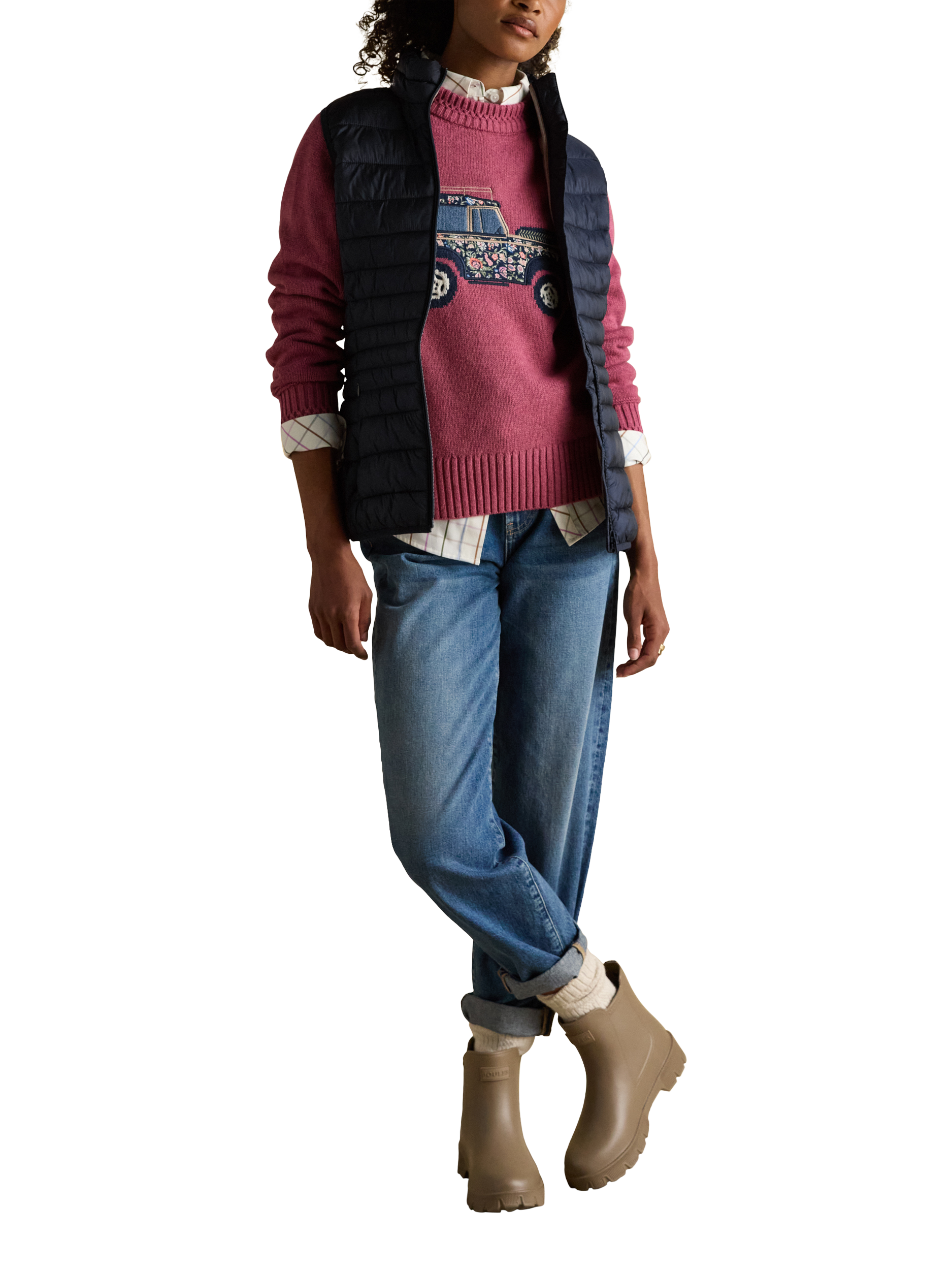 Product image 5 of 8, which shows Joules Showerproof Gilet, Navy, 6