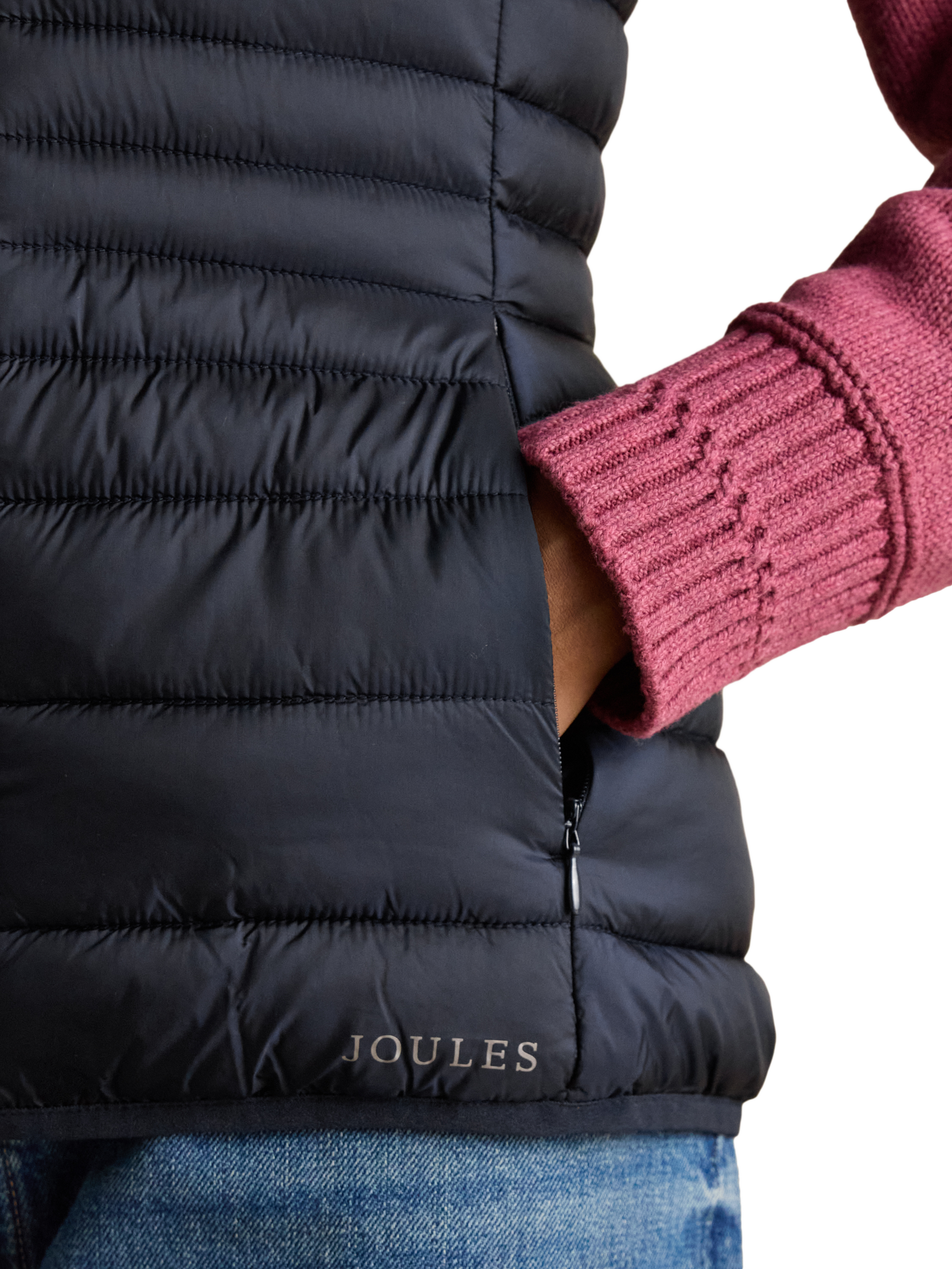 Product image 6 of 8, which shows Joules Showerproof Gilet, Navy, 6