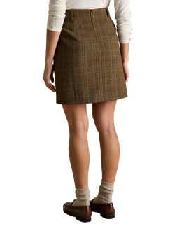 Joules Bramble Check Tartan Tweed Mini Skirt, Multi - view 2, Multi