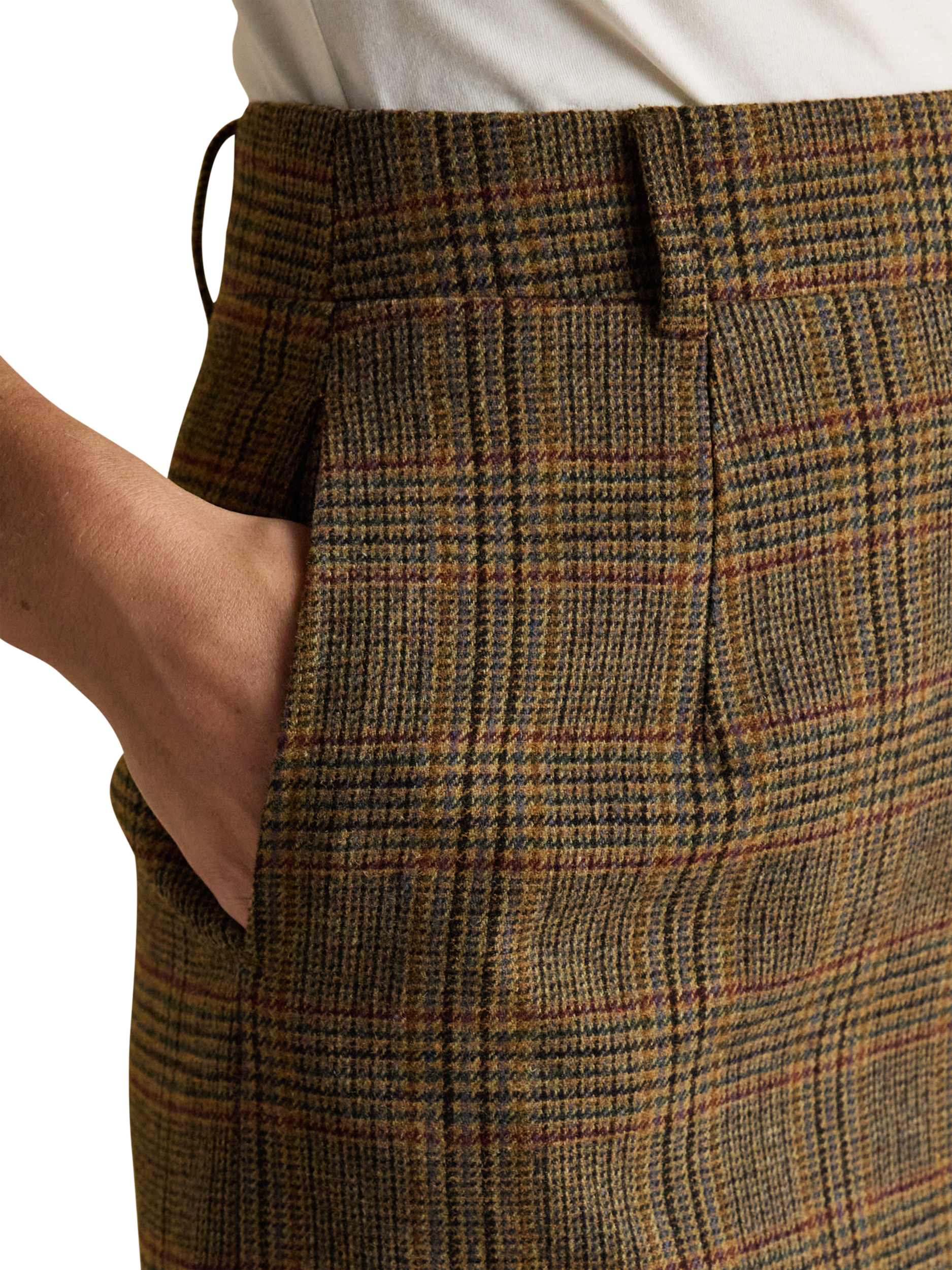 Product image 6 of 7, which shows Joules Bramble Check Tartan Tweed Mini Skirt, Multi, 6