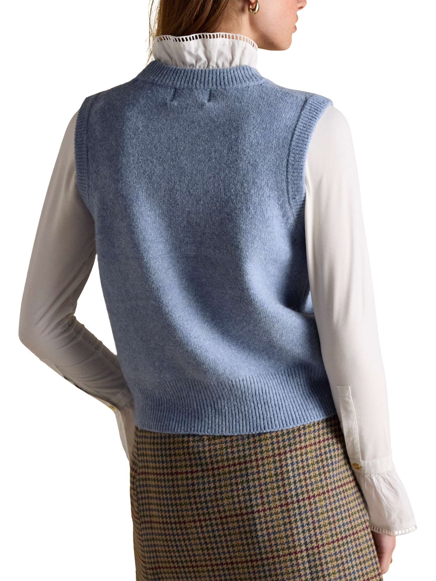 Product image 2 of 8, which shows Joules Holly Knitted Vest Top, Blue, XXL
