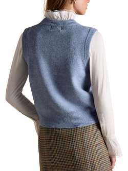 Joules Holly Knitted Vest Top, Blue - view 2, Blue