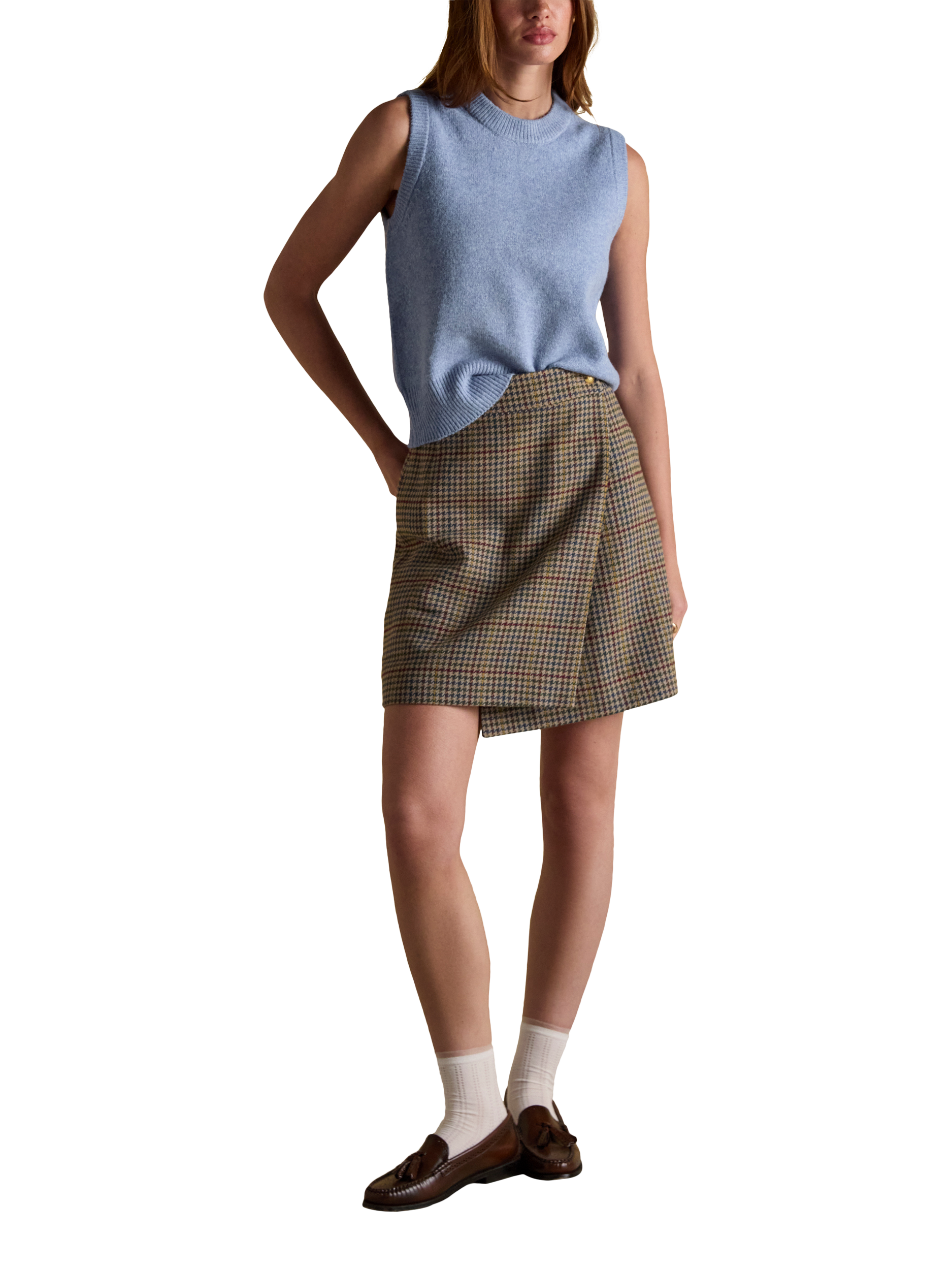 Product image 4 of 8, which shows Joules Holly Knitted Vest Top, Blue, XXL