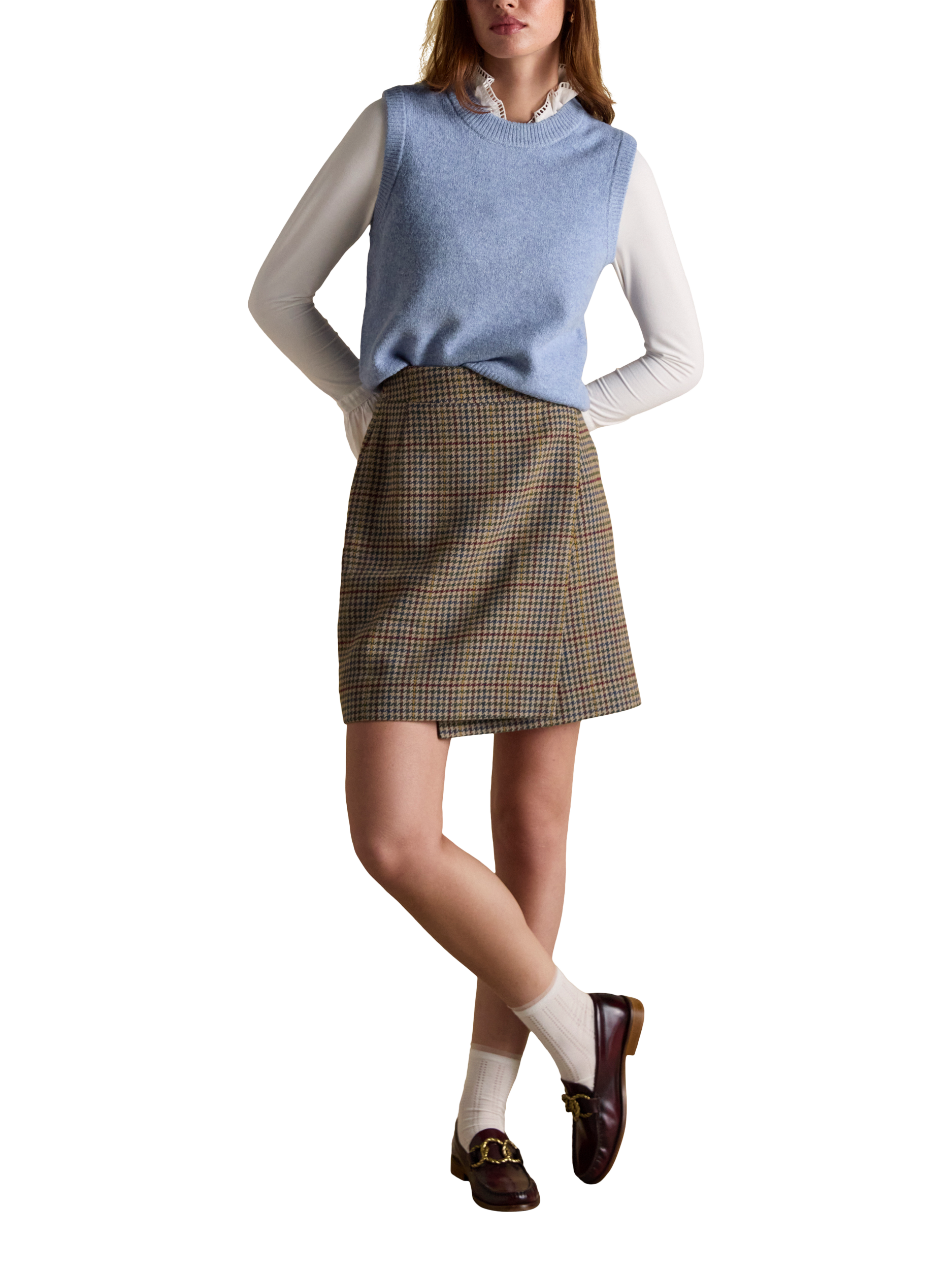 Product image 6 of 8, which shows Joules Holly Knitted Vest Top, Blue, XXL