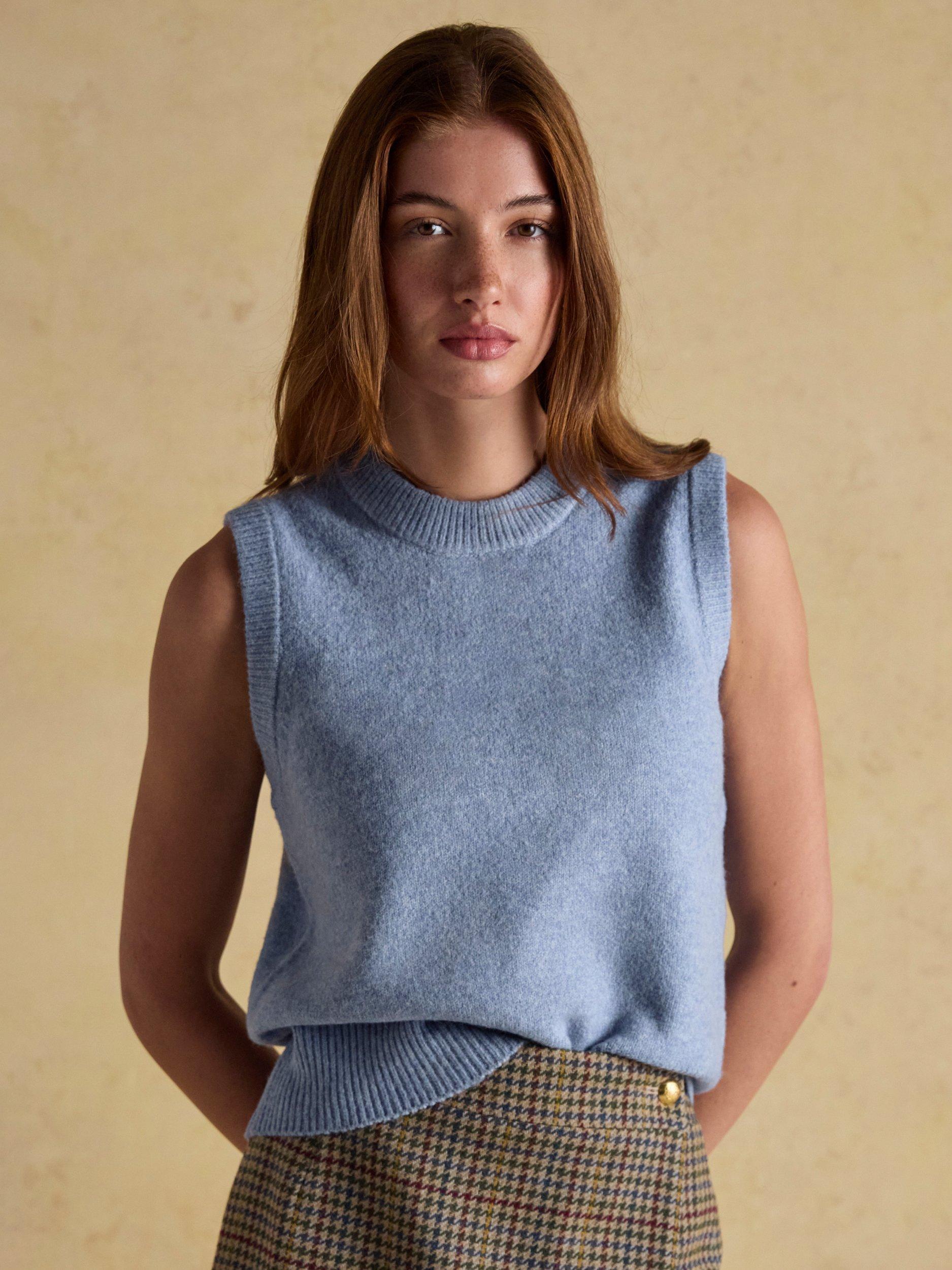 Product image 7 of 8, which shows Joules Holly Knitted Vest Top, Blue, XXL