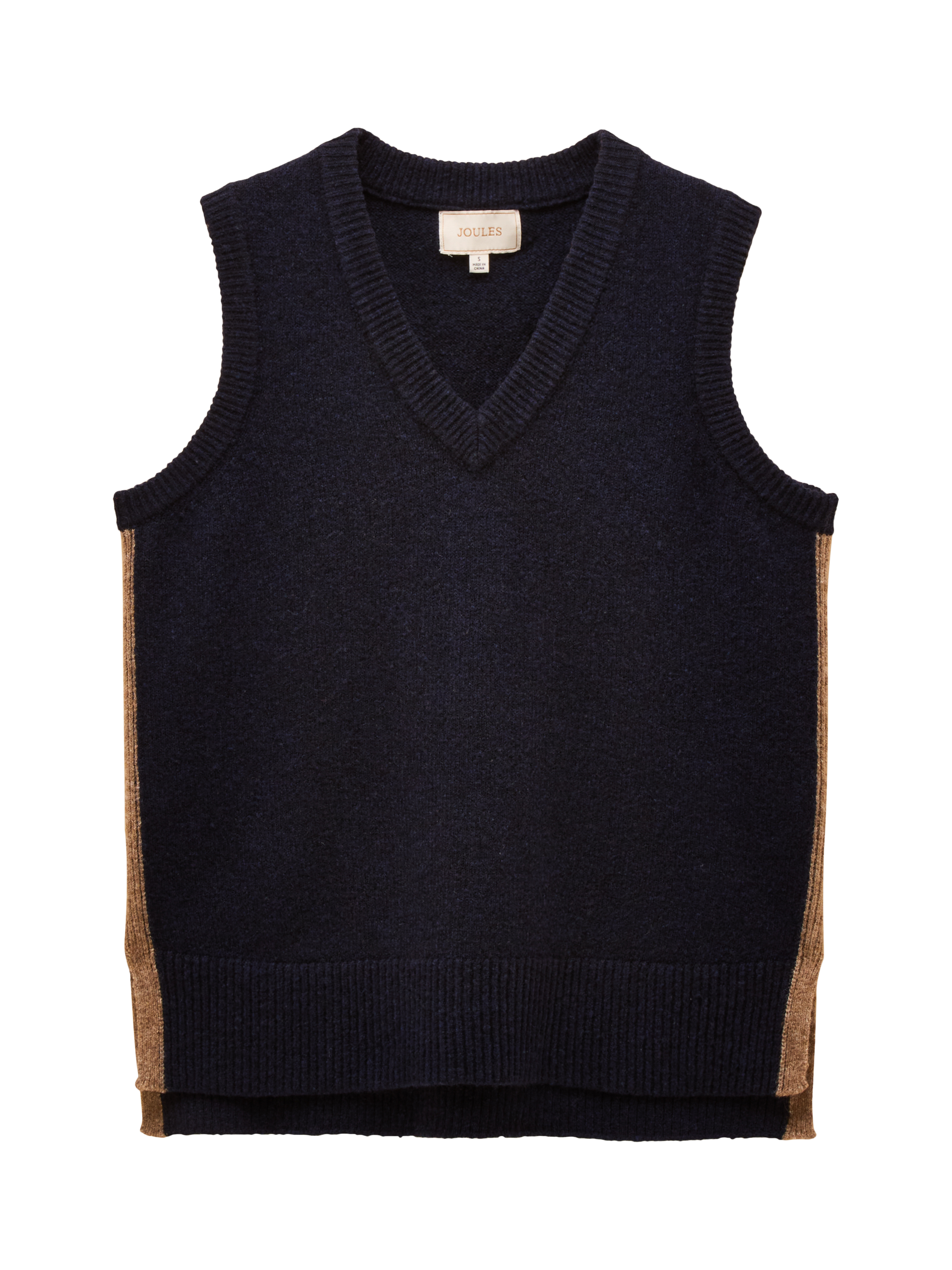 Product image 7 of 7, which shows Joules Knitted Holly Vest, Navy, XS