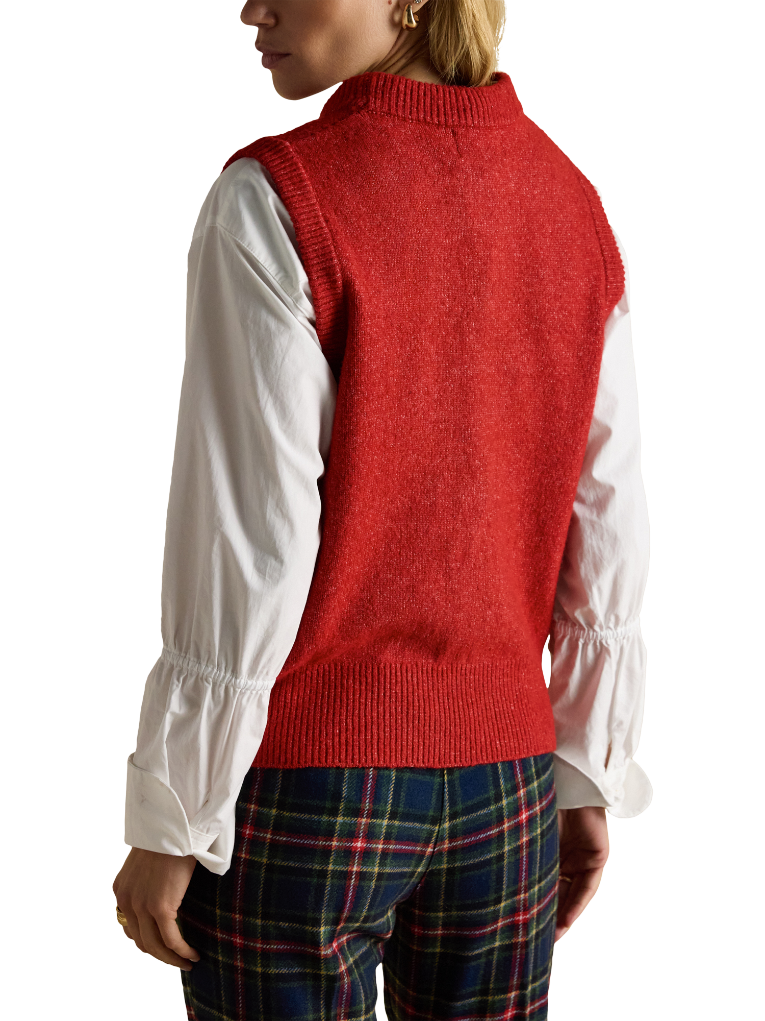 Product image 2 of 9, which shows Joules Holly Knitted Tank Top, Red, XL