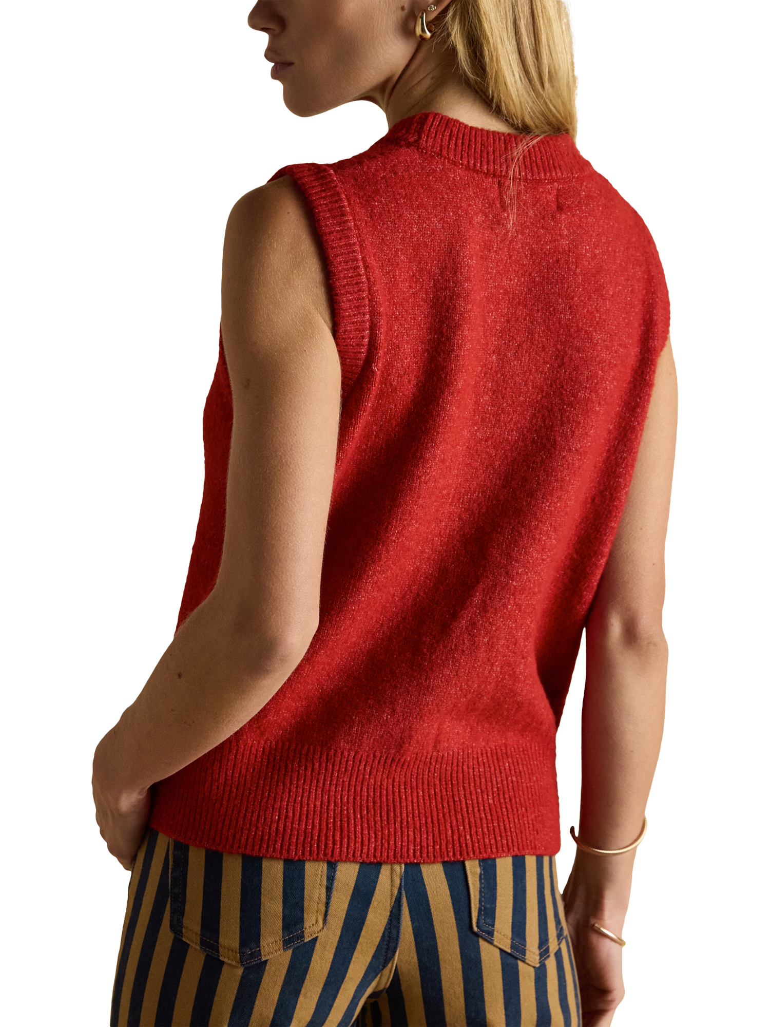 Product image 6 of 9, which shows Joules Holly Knitted Tank Top, Red, XL