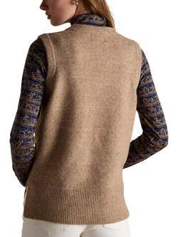 Joules Knitted Holly Vest, Tan - view 2, Tan