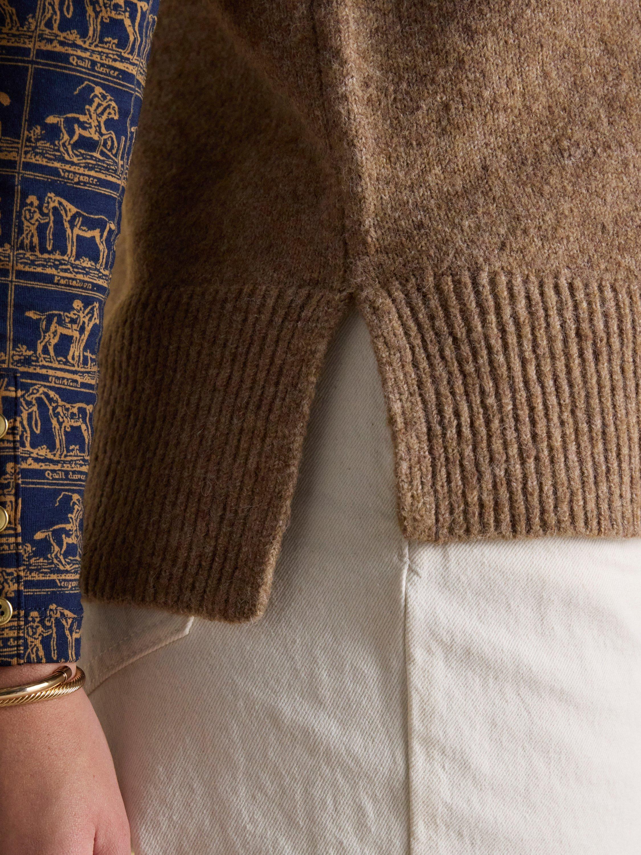 Product image 5 of 7, which shows Joules Knitted Holly Vest, Tan, XS