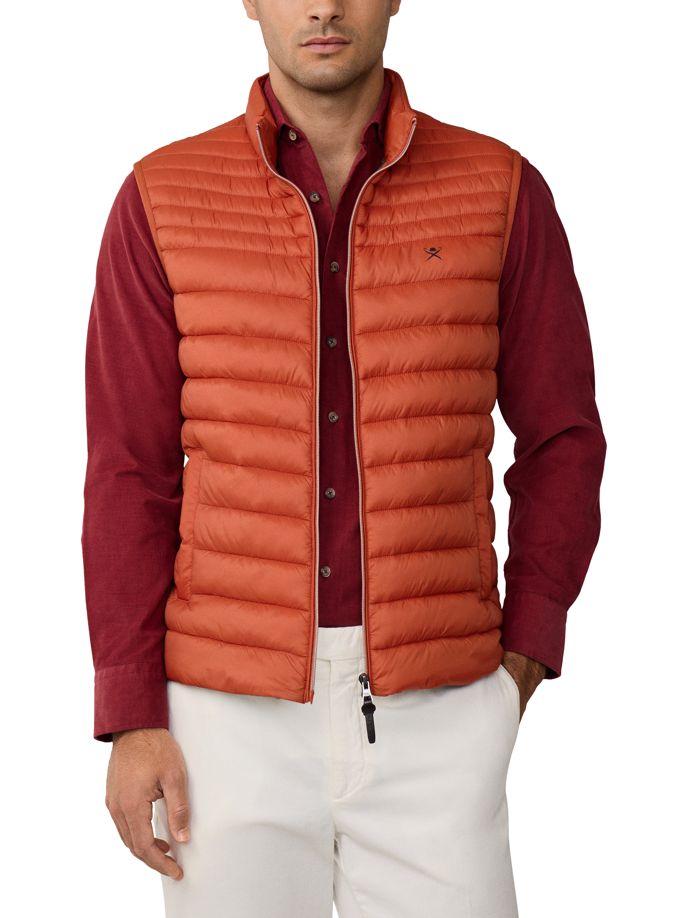 Product image 1 of 6, which shows Hackett London Tailored Waistcoat, Burnt Orange, XXL