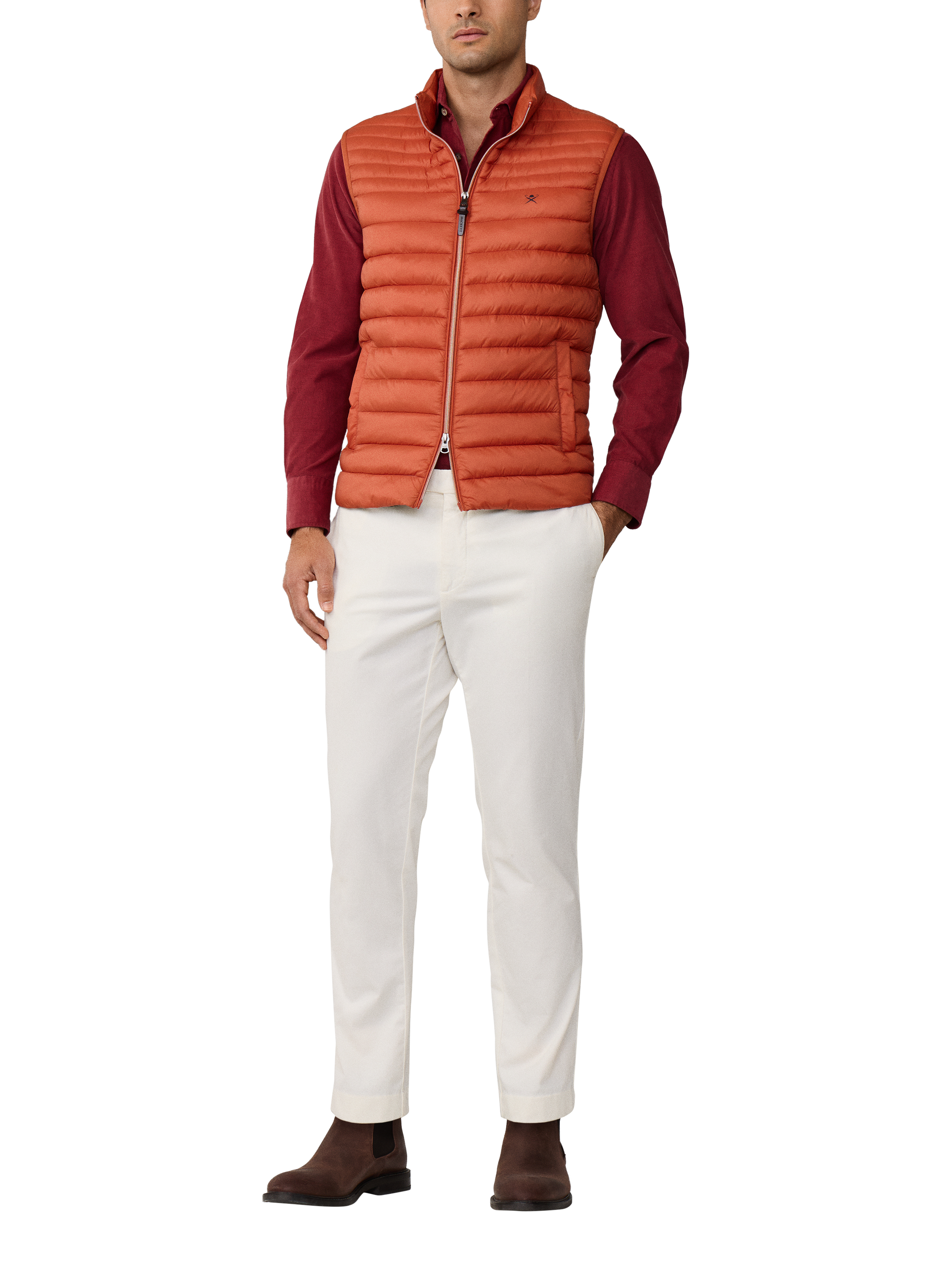 Product image 2 of 6, which shows Hackett London Tailored Waistcoat, Burnt Orange, XXL