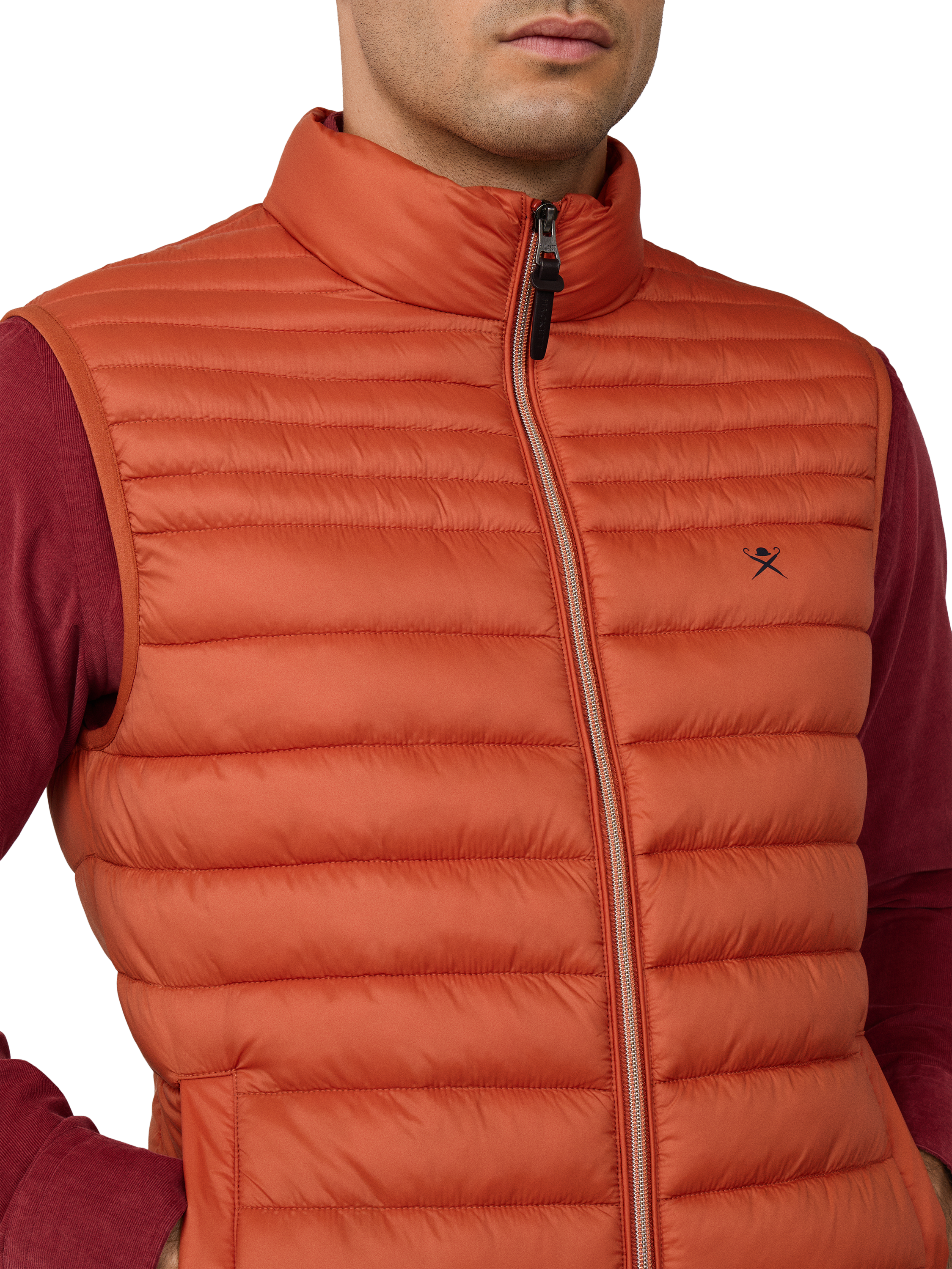 Product image 4 of 6, which shows Hackett London Tailored Waistcoat, Burnt Orange, XXL