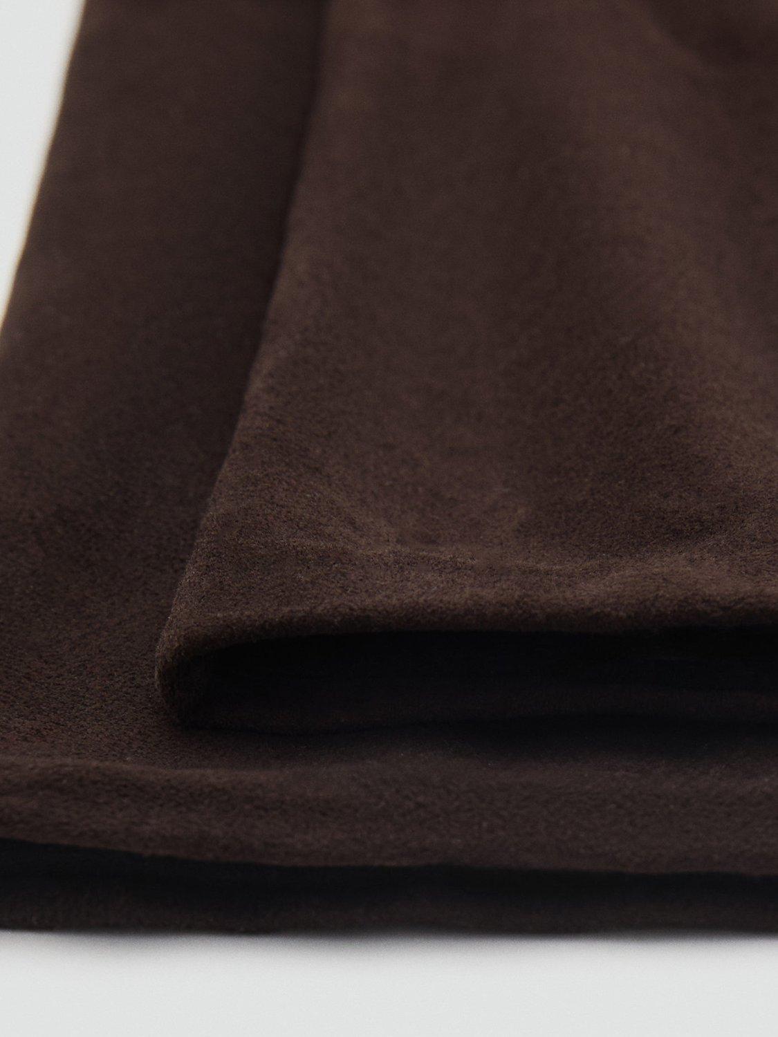 Product image 2 of 3, which shows Mango Gildas Smooth Pure Leather Gloves, Dark Brown, S