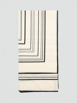 Mango Geometric Pure Wool Scarf, Light Beige, Light Beige