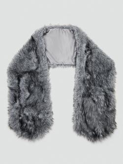 Mango Manuela Faux Fur Scarf, Grey, Grey