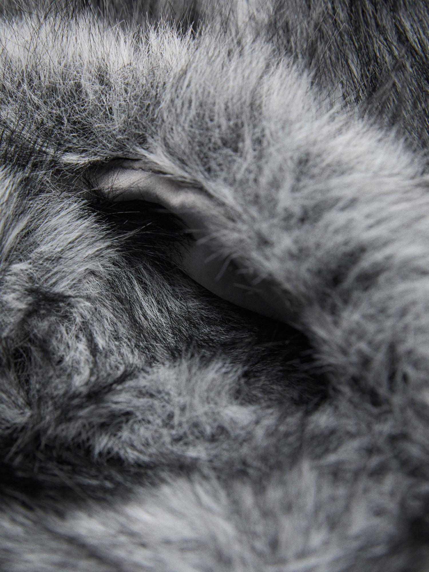 Product image 4 of 4, which shows Mango Manuela Faux Fur Scarf, Grey, One Size