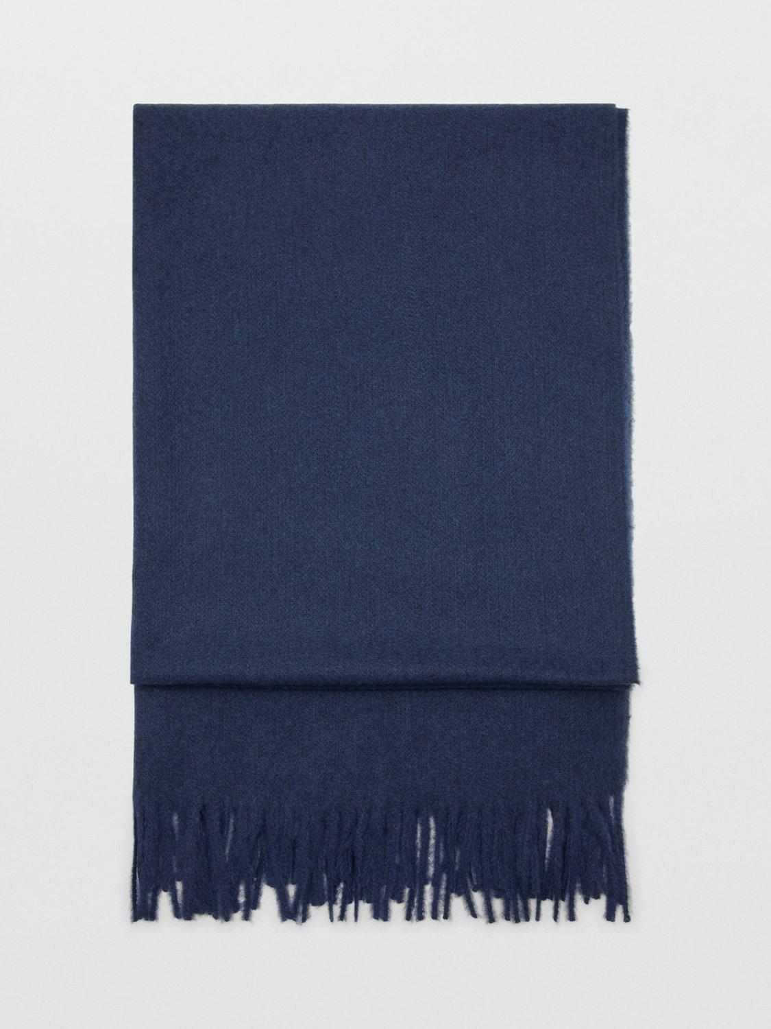 Product image 1 of 2, which shows Mango Sweet Fringed Scarf, Medium Blue, One Size
