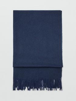Mango Sweet Fringed Scarf, Medium Blue