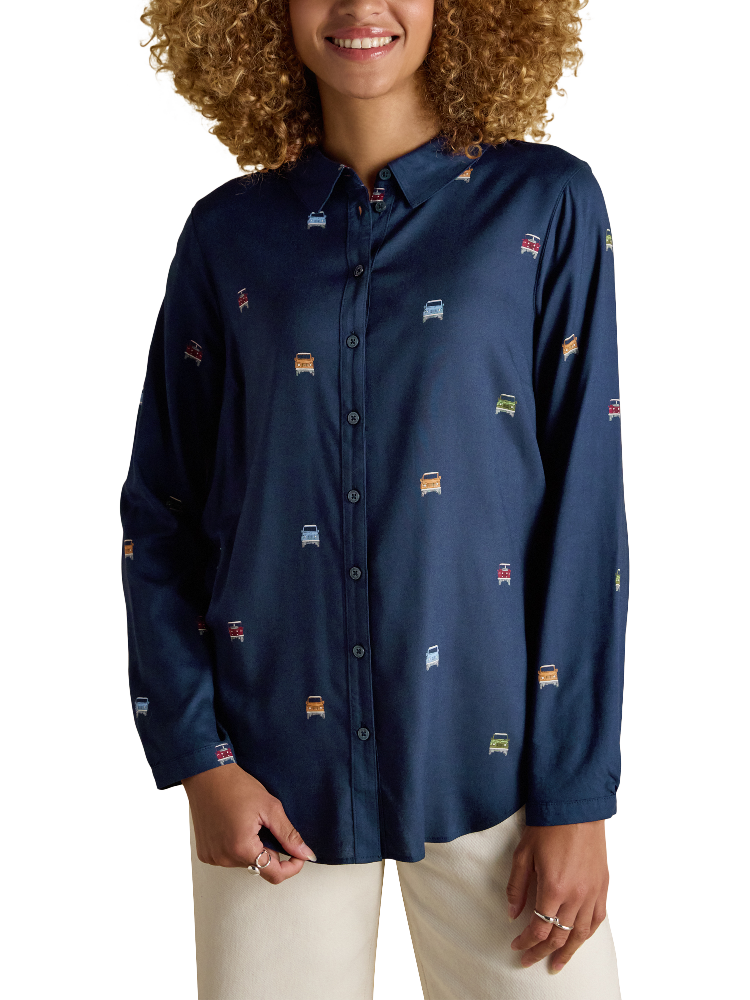 Product image 1 of 8, which shows Joules 4X4 Printed Shirt, Navy/Multi, 6