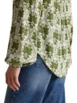 Joules Floral Long Sleeve Top, Green/Multi - view 2, Green/Multi