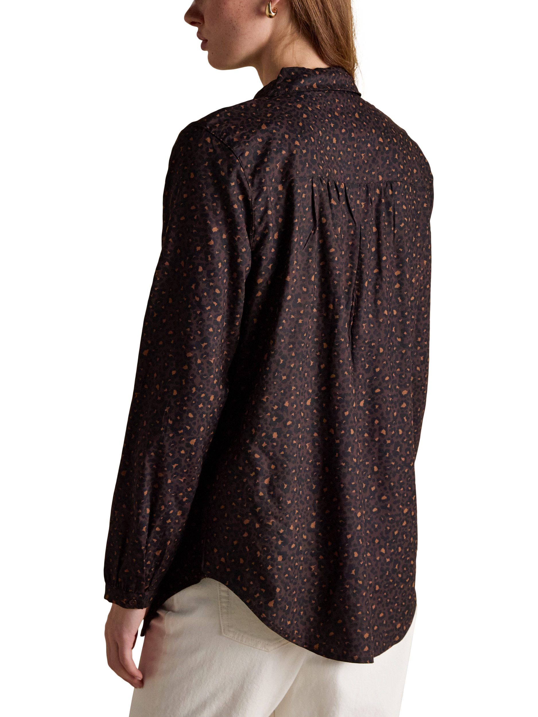 Product image 4 of 6, which shows Joules Leopard Print Shirt, Black/Multi, 6