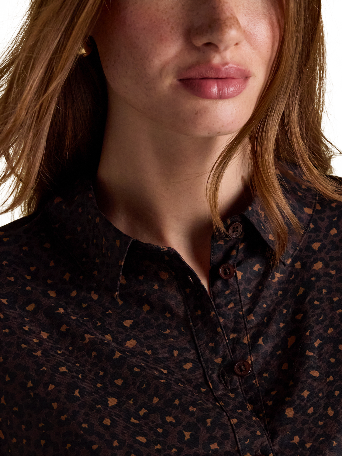Product image 5 of 6, which shows Joules Leopard Print Shirt, Black/Multi, 6